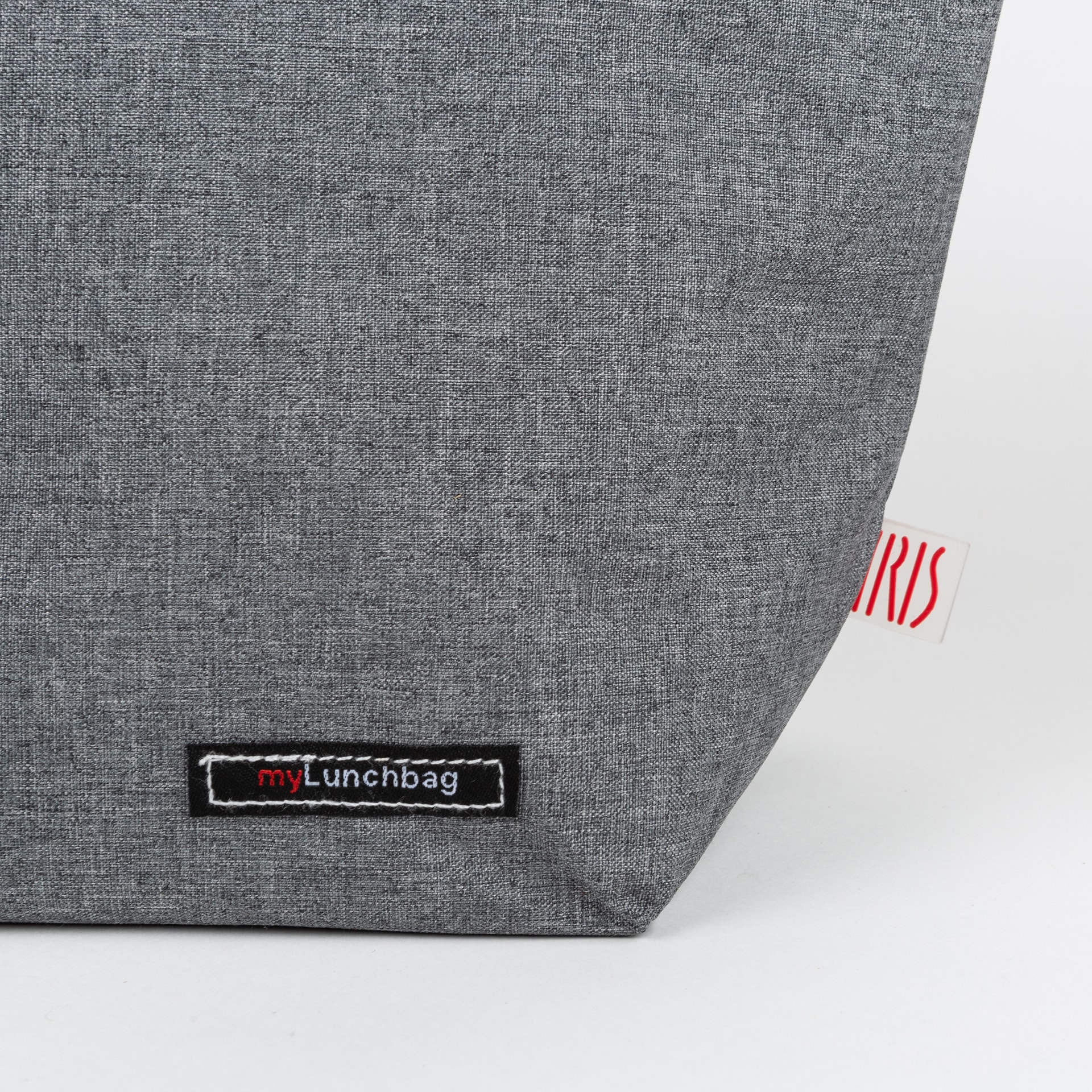 Bolsa gris jaspeada lunch bag 33x14x24cm