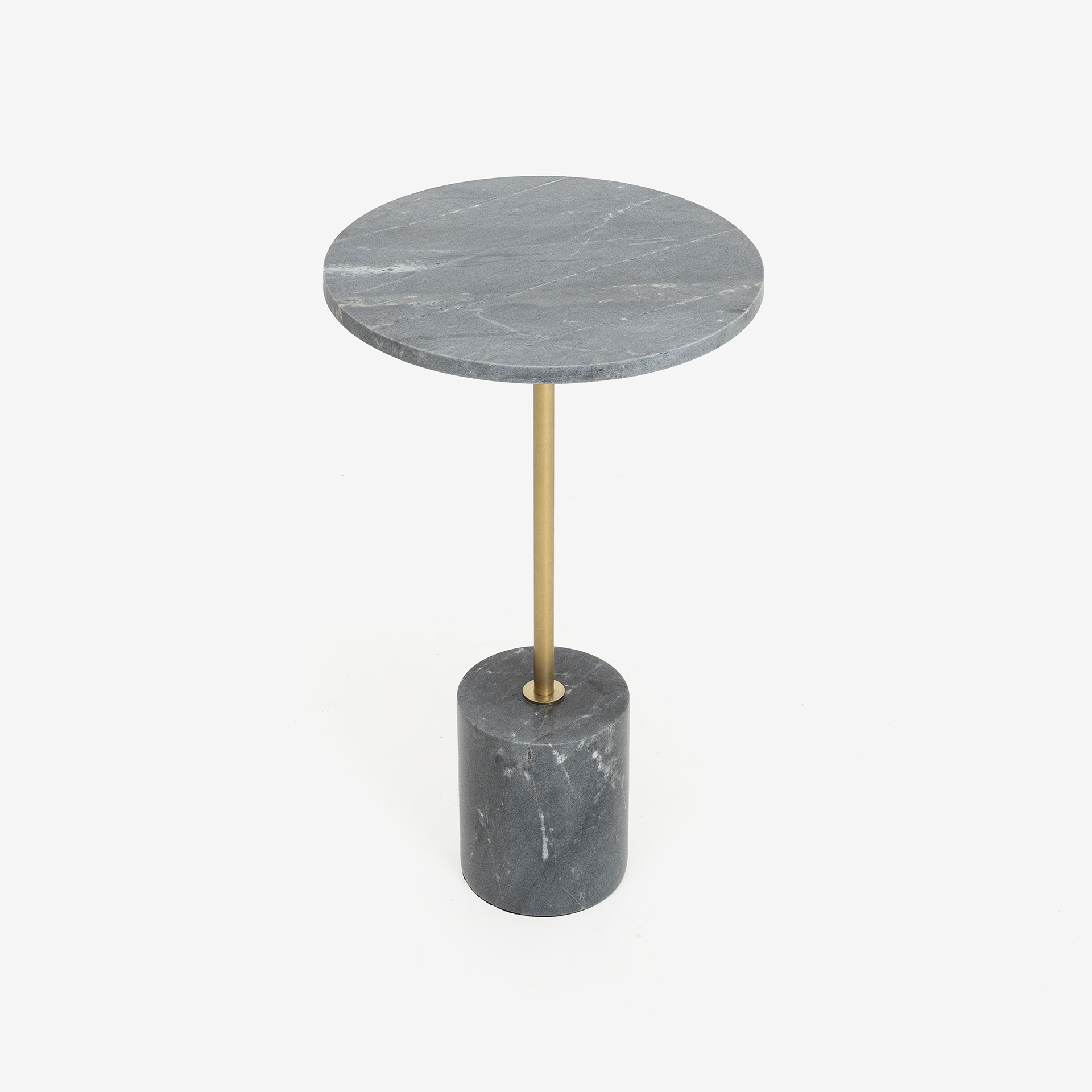 Mesa auxiliar de mármol gris Kern Ø35x61cm Clau&Chloe