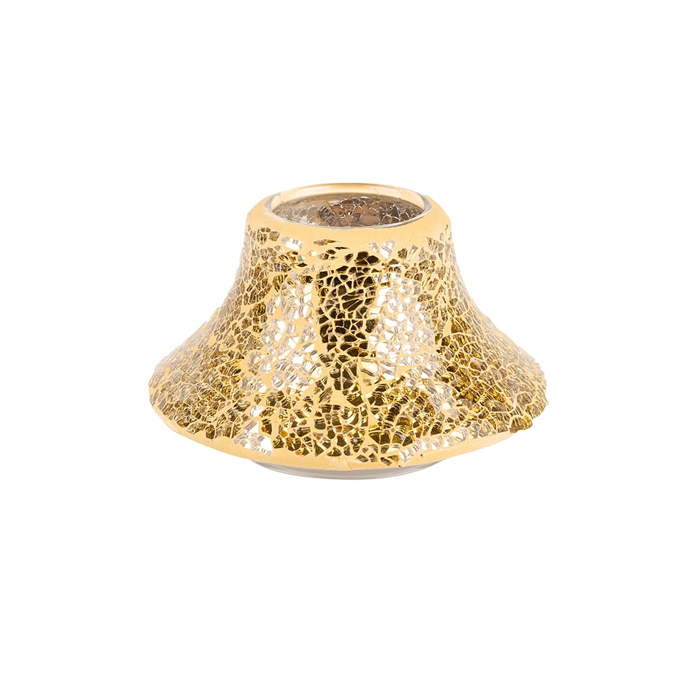 Portavela curvado mosaico oro