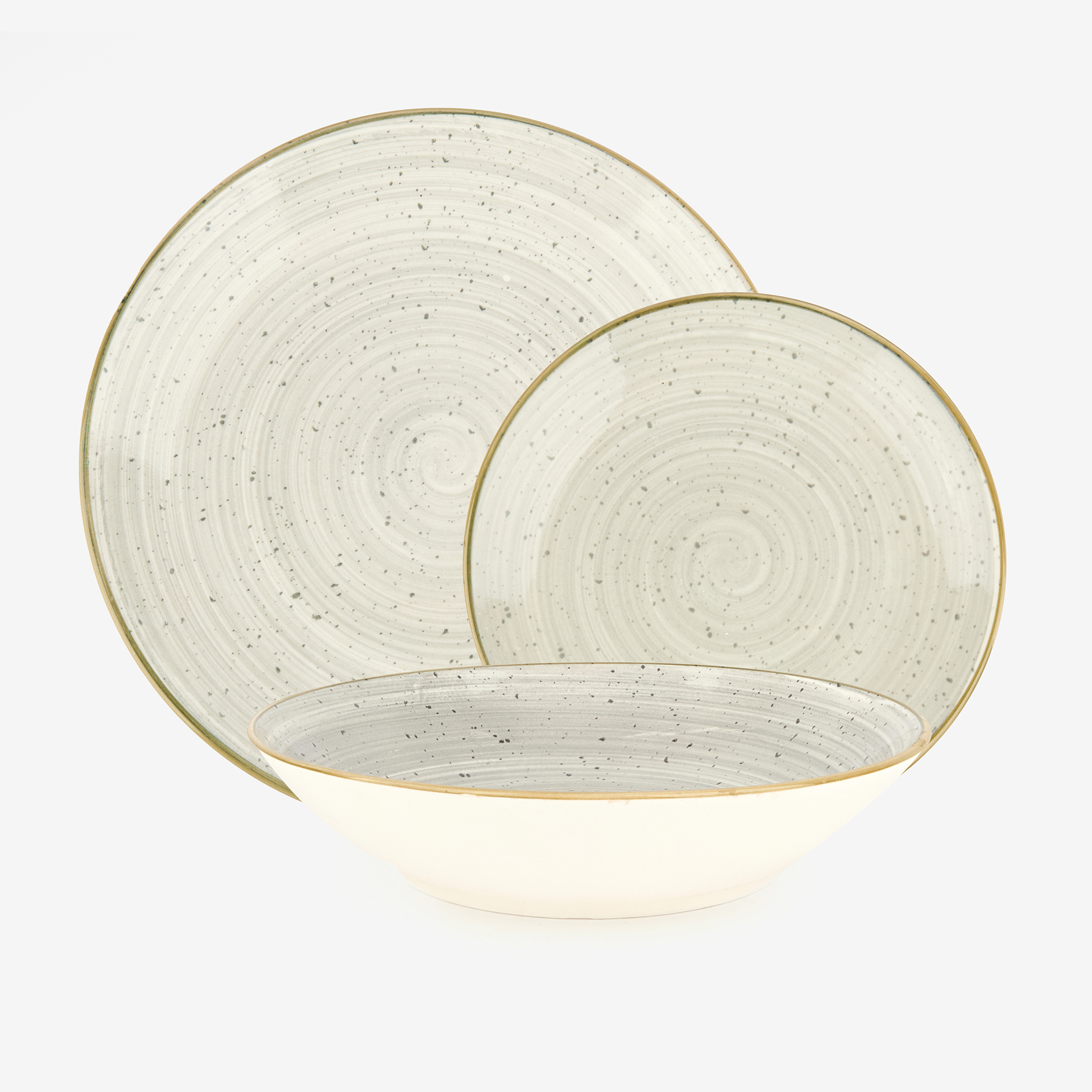 Vajilla de 18 piezas de porcelana gris Hoian