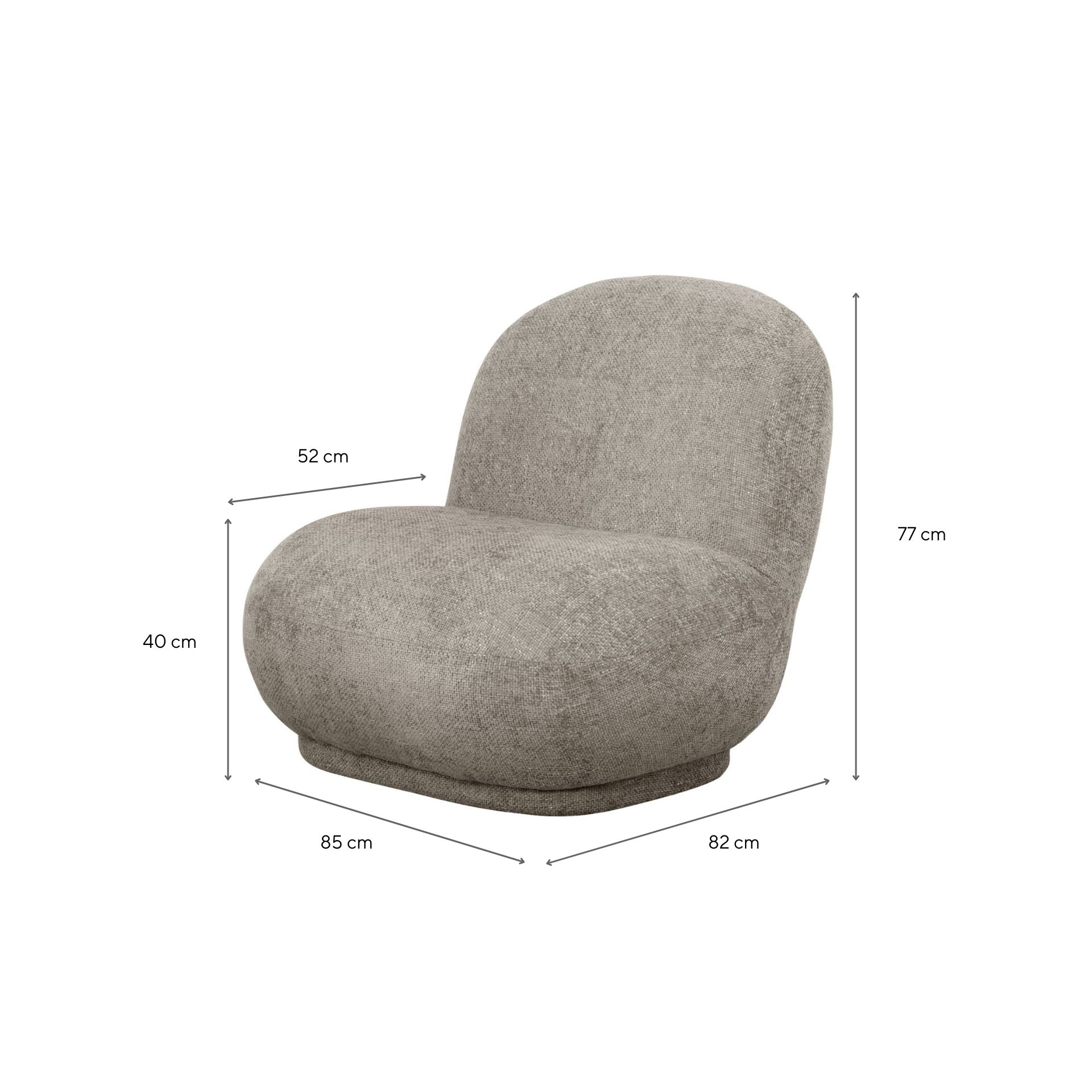 Butaca de algodón marrón Aicha 85x82x77cm Clau&Chloe