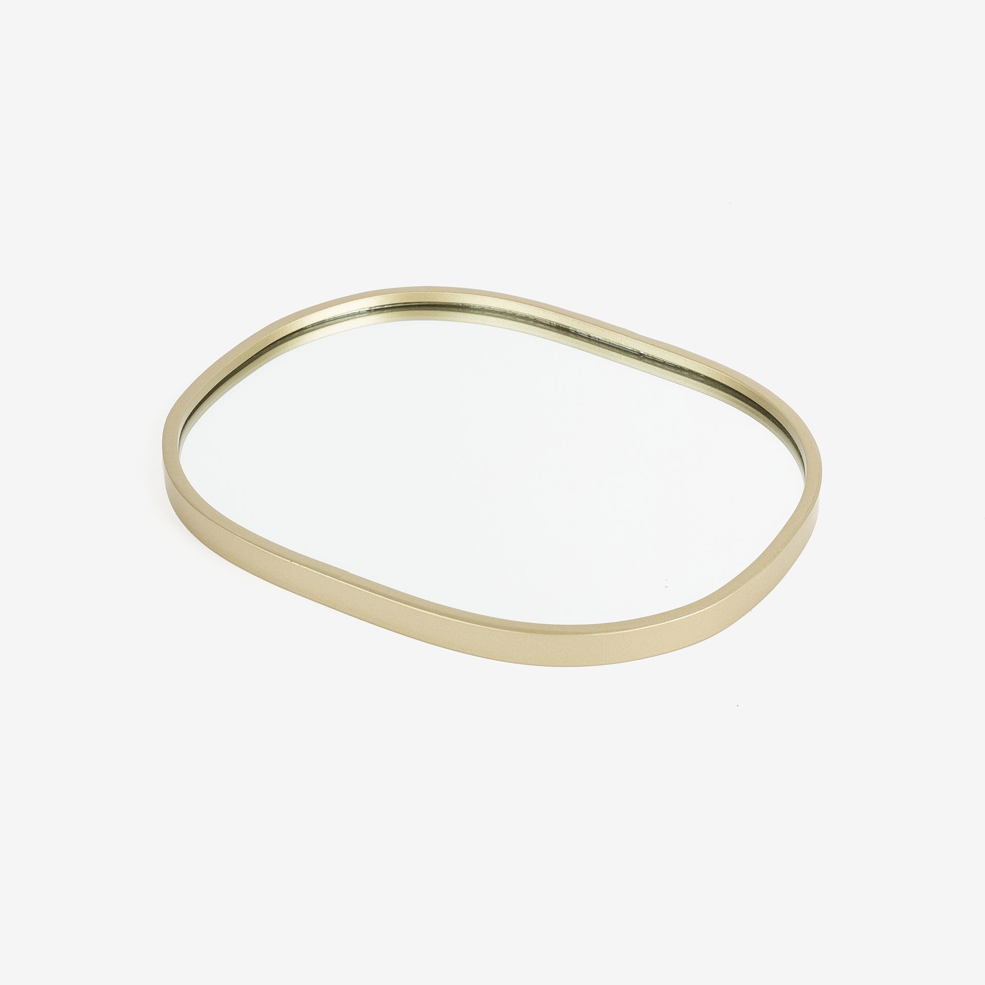 Espejo de pared ovalado dorado de metal Adel 20x25cm