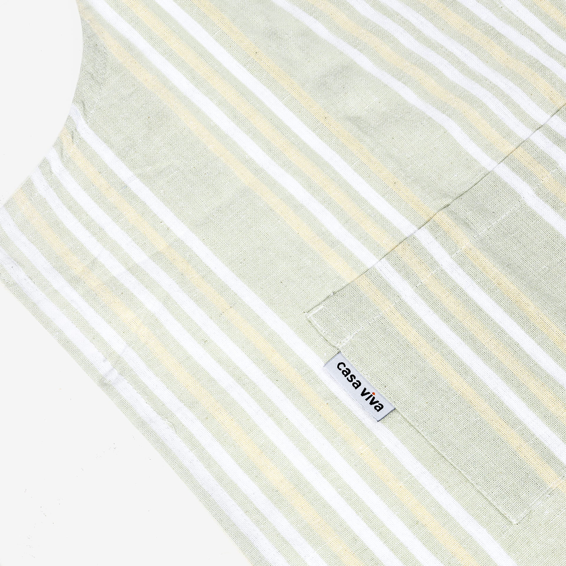 Delantal de algod&oacute;n a rayas verde Laym 60x90