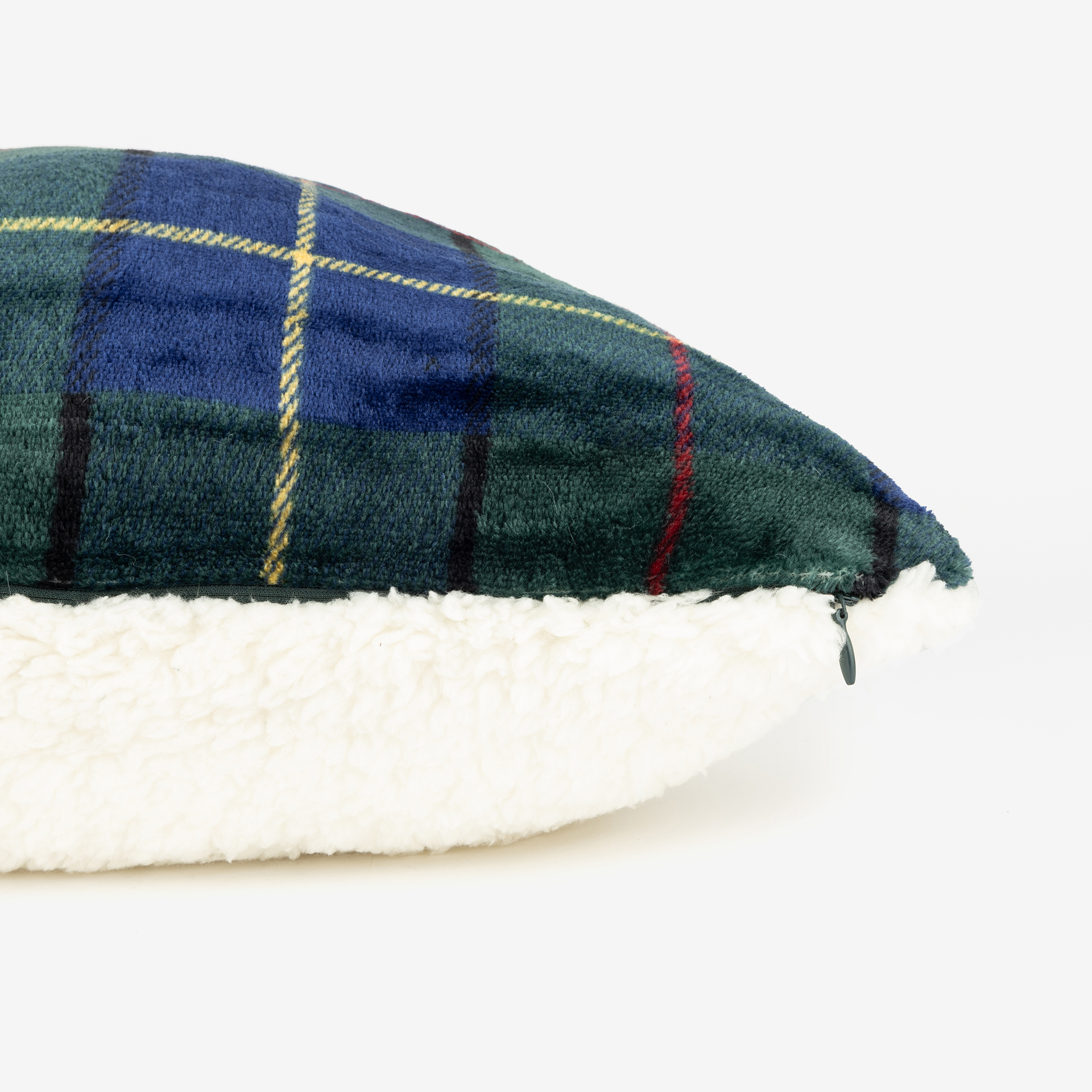 Funda de cojín de poliéster azul Tartán 45x45cm