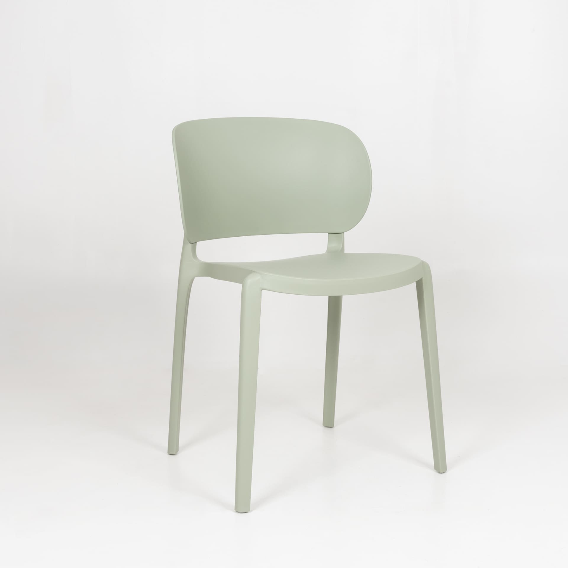 Silla de comedor apilable verde Daniela 50x49cm