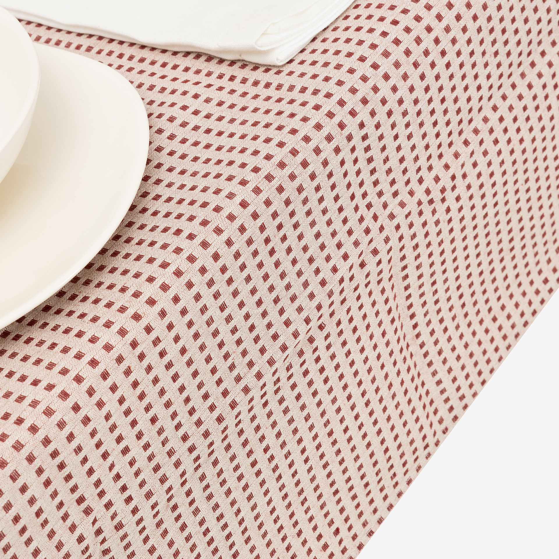 Mantel de algod&oacute;n reciclado granate Trivial 140x200cm