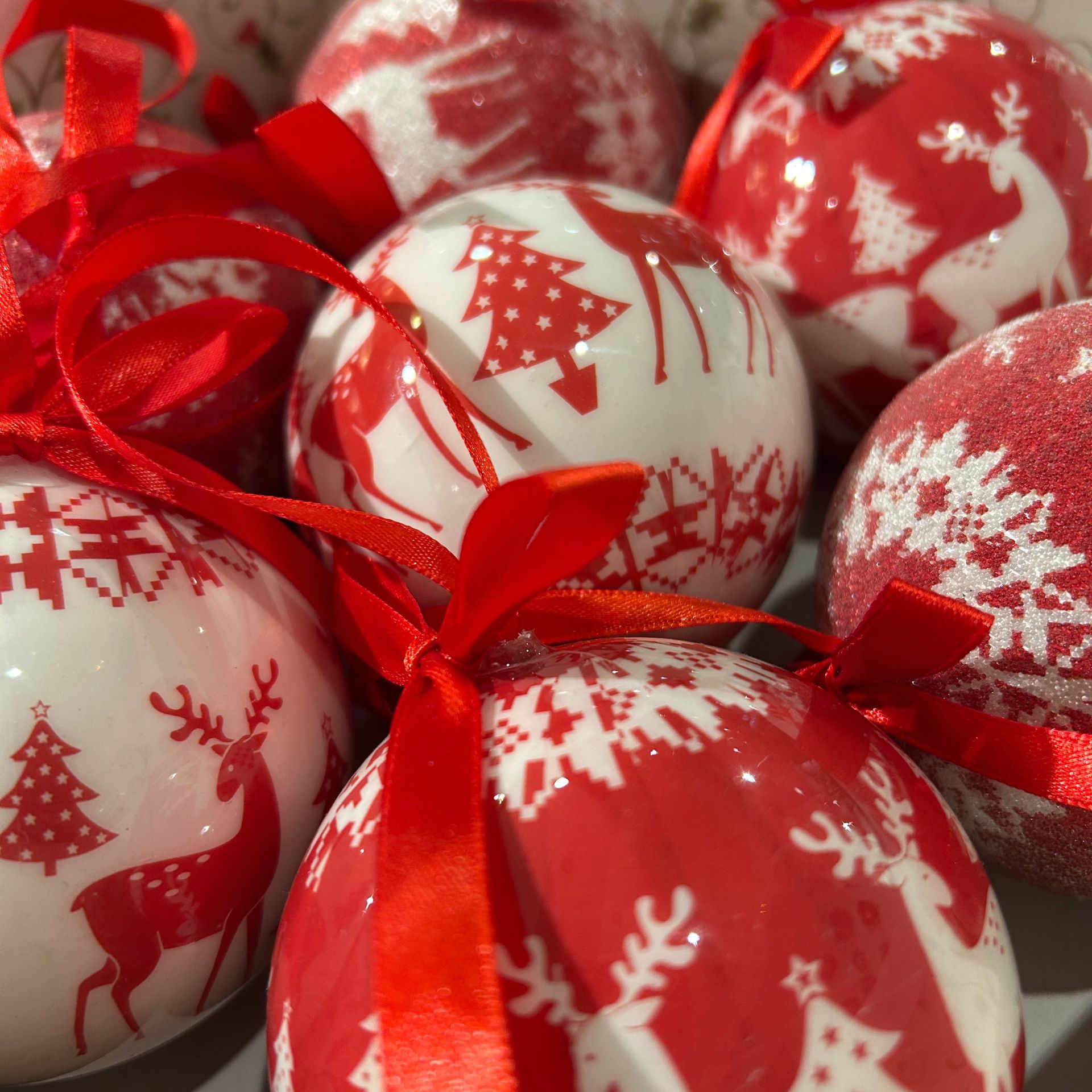 Set de 14 bolas decorativas Reno &Oslash;7,5cm