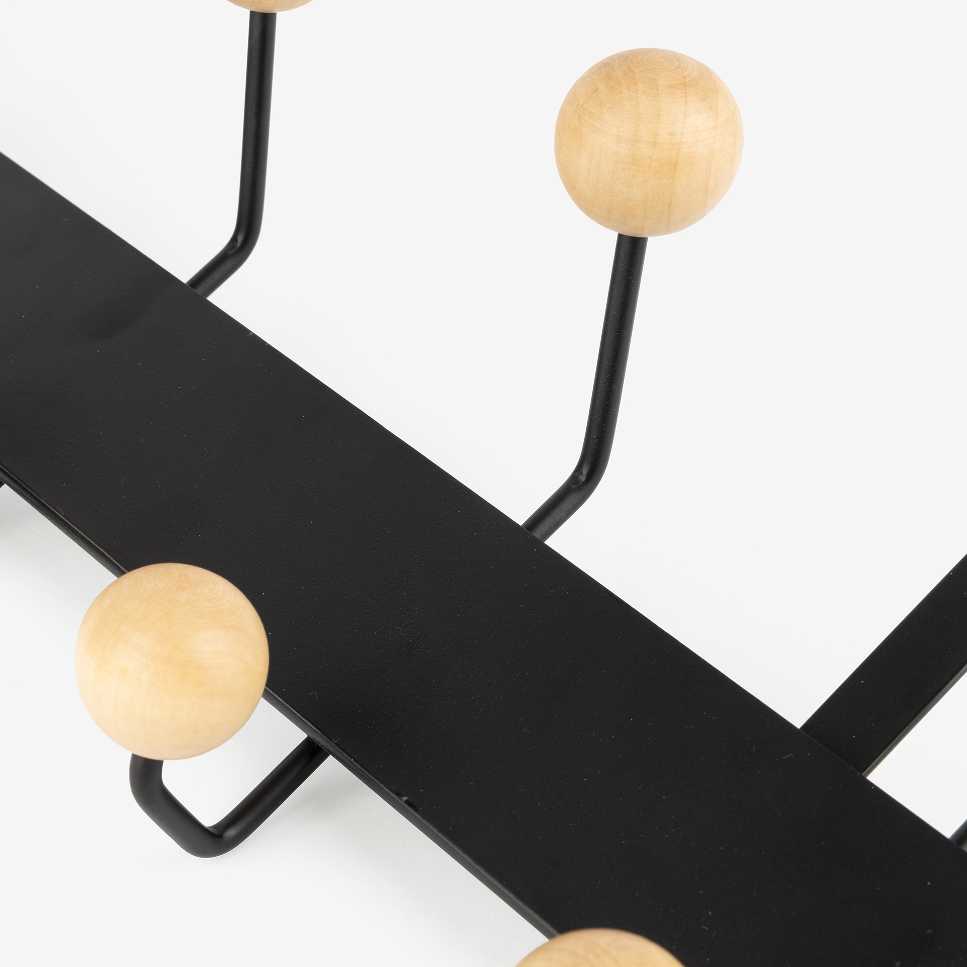 Perchero de puerta de hierro negro Noah 44x11x17cm