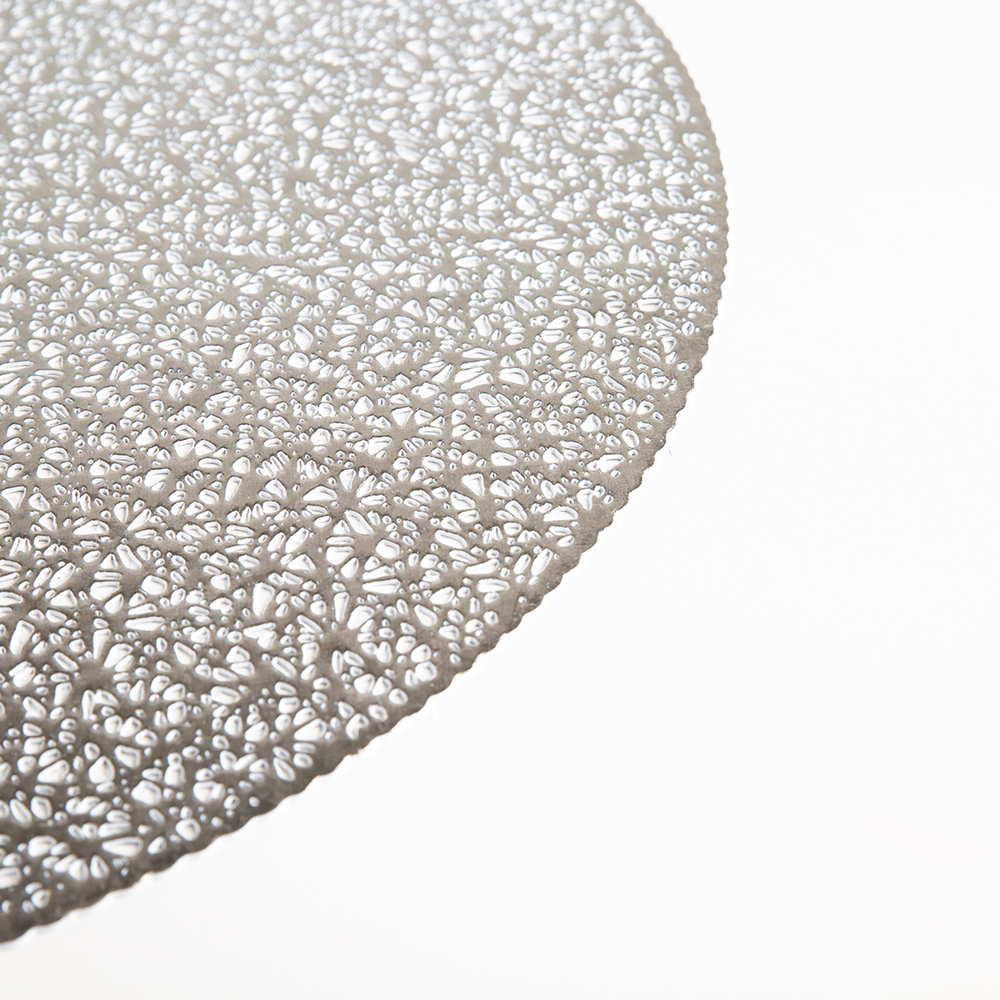 Mantel individual redondo plateado Ø38cm