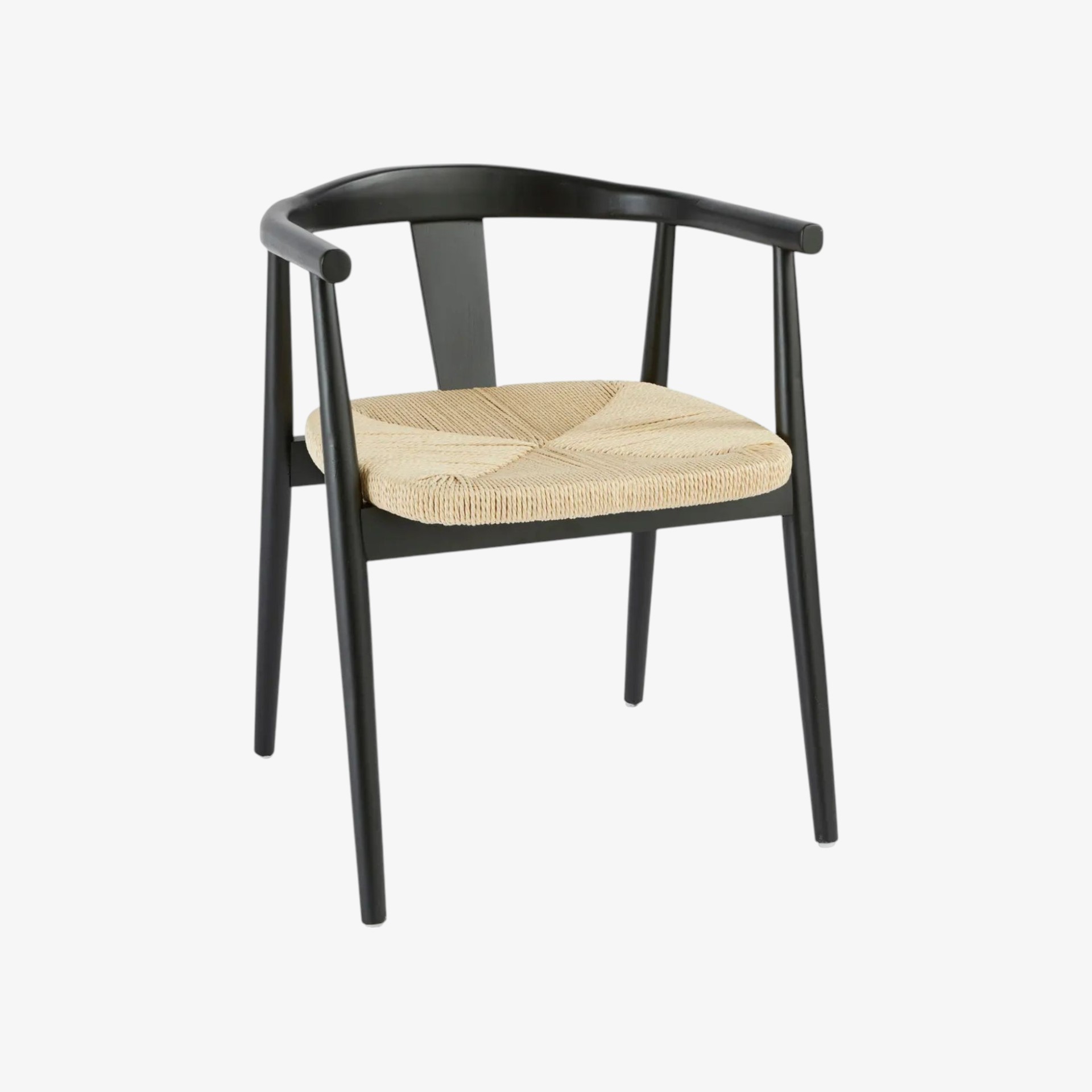 Silla de comedor de madera de haya negra Lilia 56x56x73cm