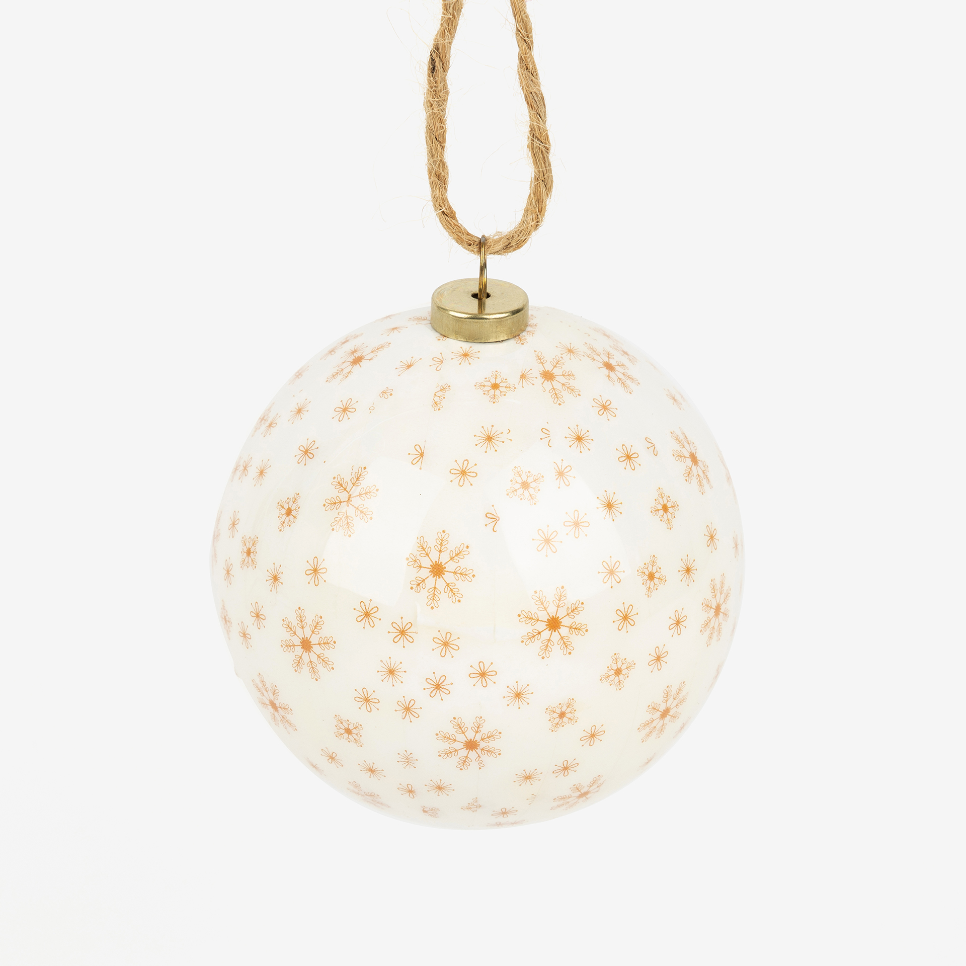 Set de 6 bolas decorativas blancas y rojas Ø7,5cm