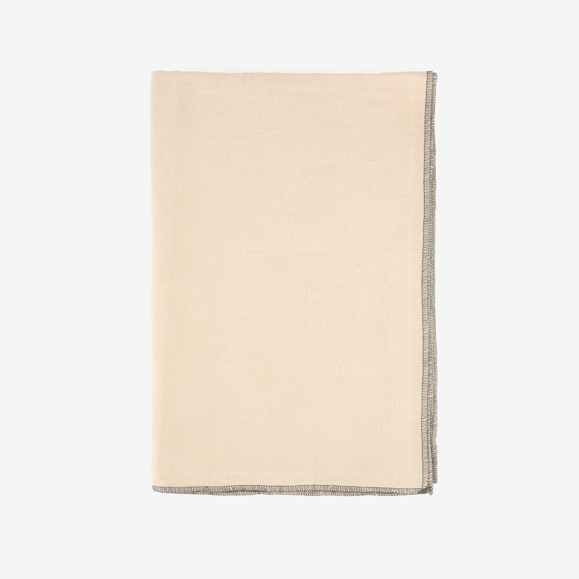 Mantel de algod&oacute;n con flecos beige 140x145cm