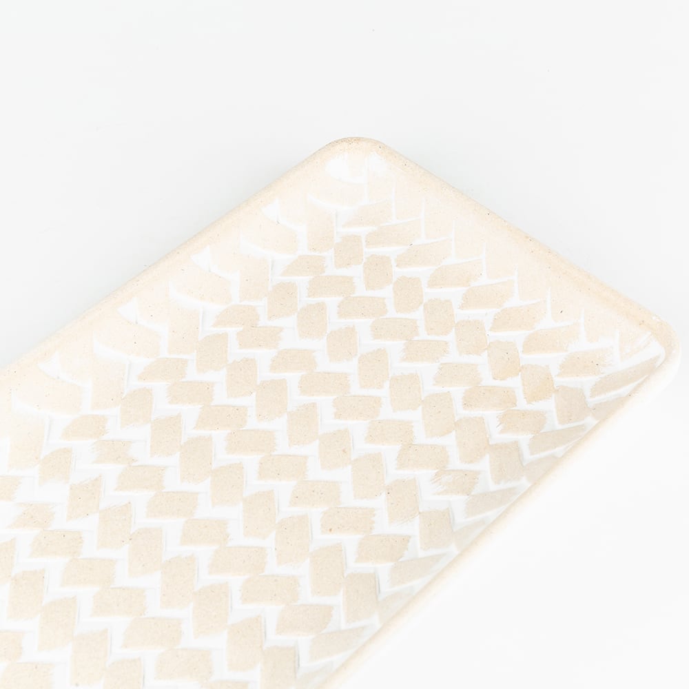 Bandeja de madera blanca Baikal 36x17x2cm