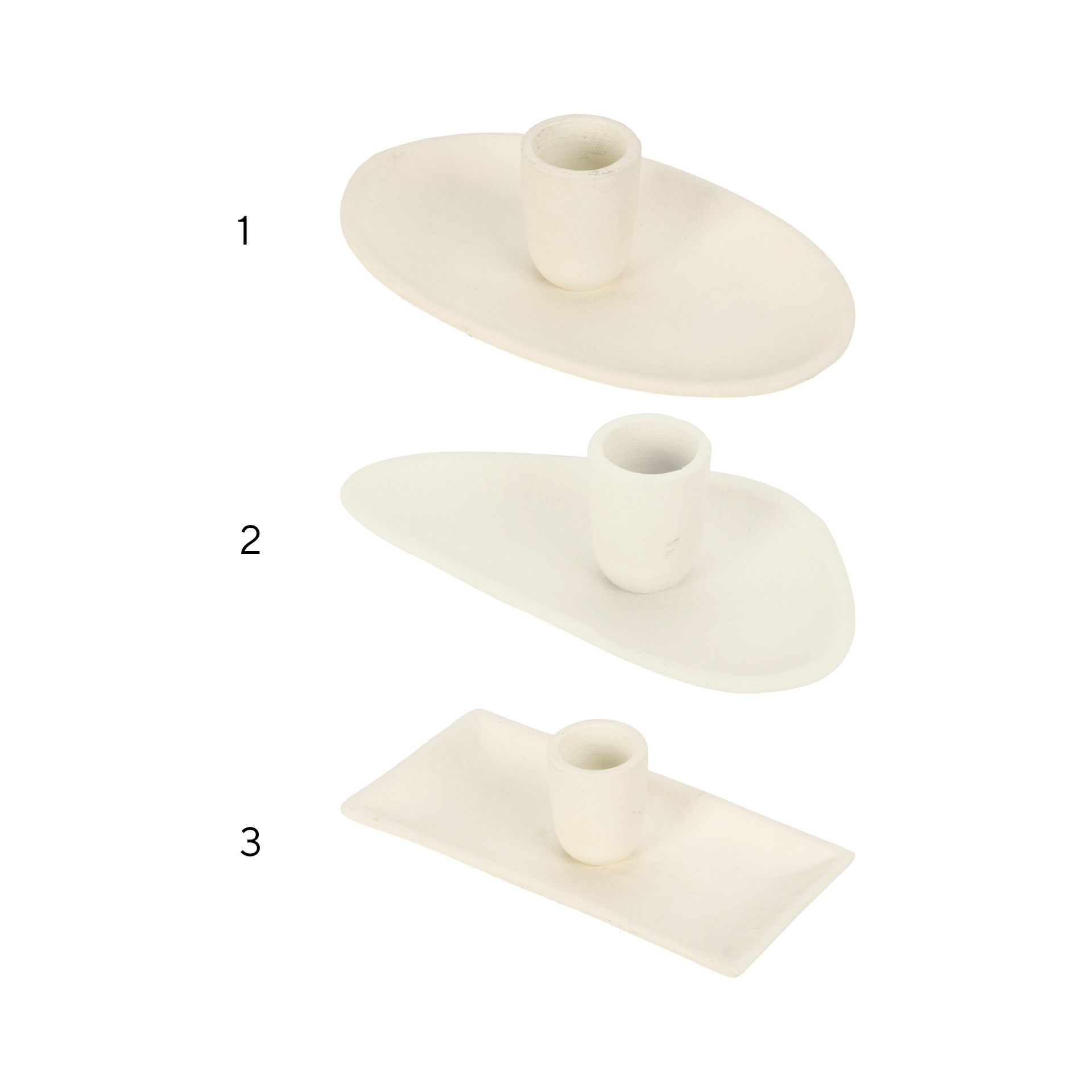 Candelabro de aluminio blanco 13x8x3cm