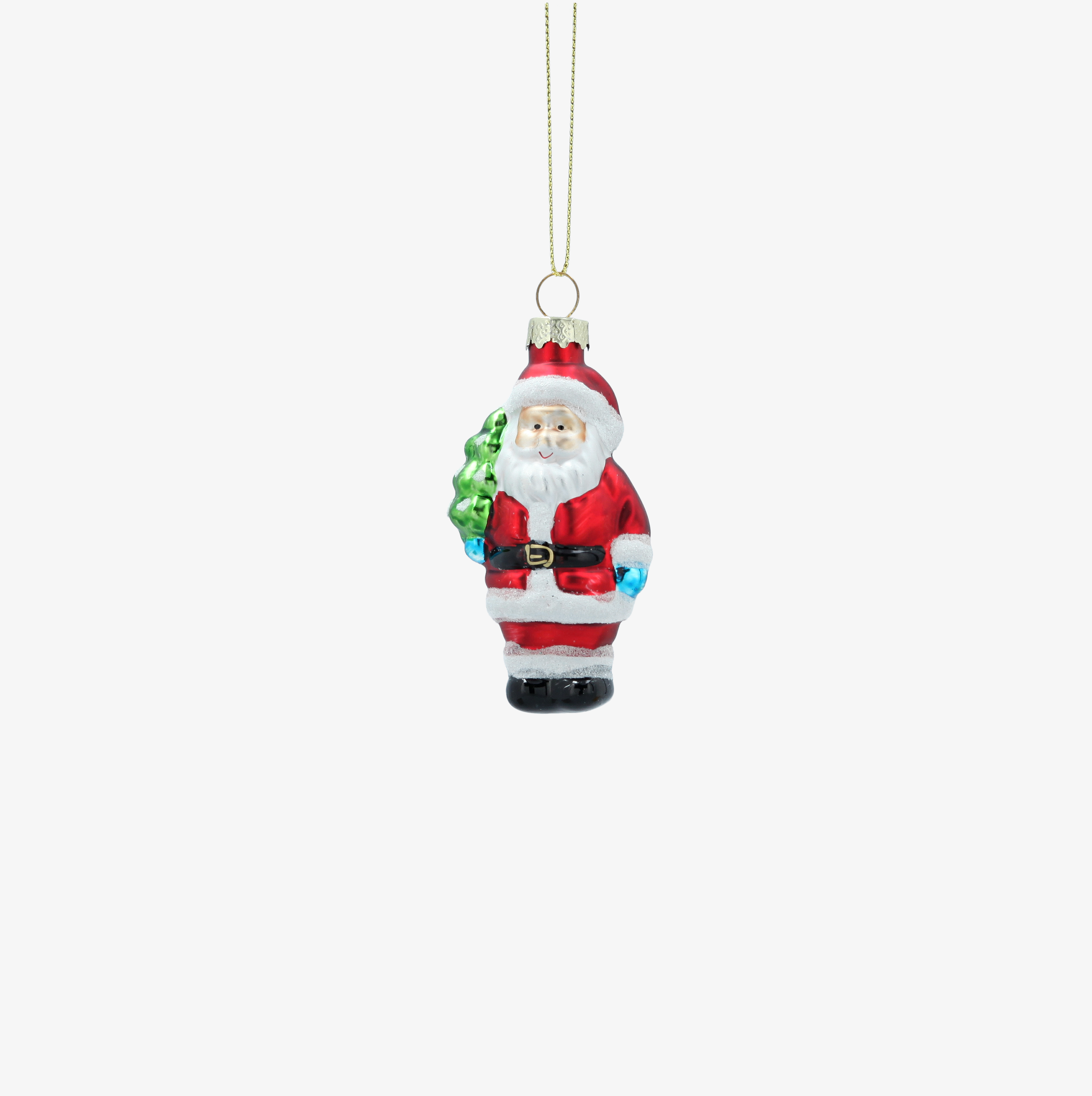 Adorno colgante de Pap&aacute; Noel rojo de cristal 10cm