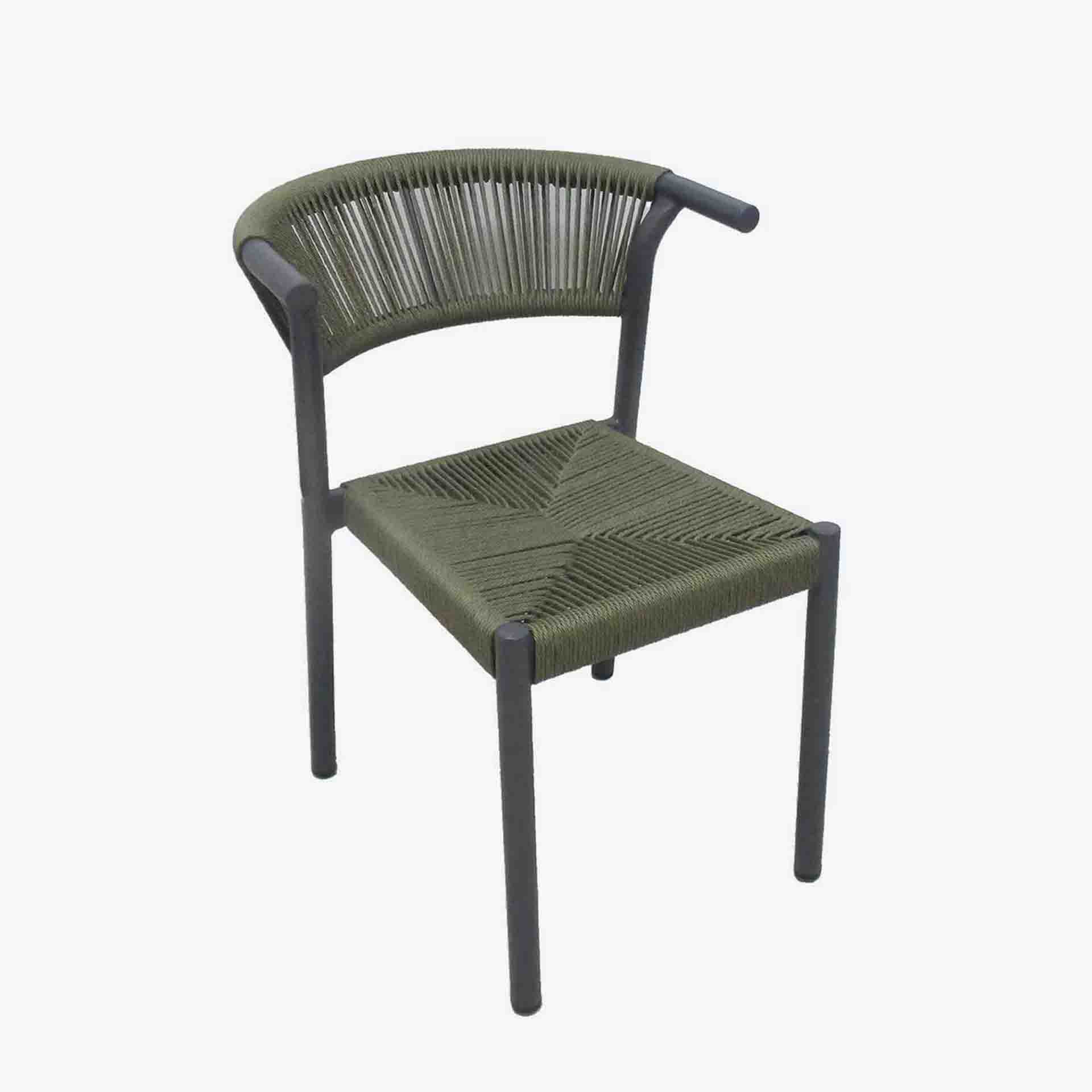 Silla de ratan verde Prado 54x63x77cm