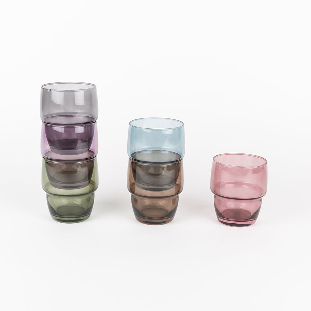 Set de 6 vasos de cristal de colores Gob 28cl