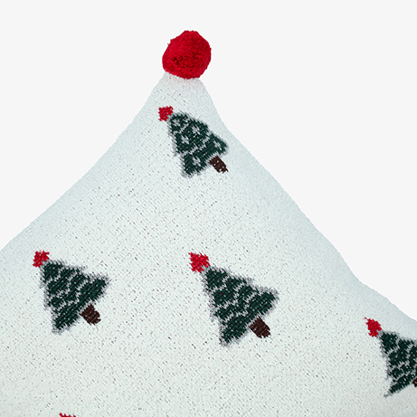 Funda de coj&iacute;n con &aacute;rboles y pompones Tree 45x45cm