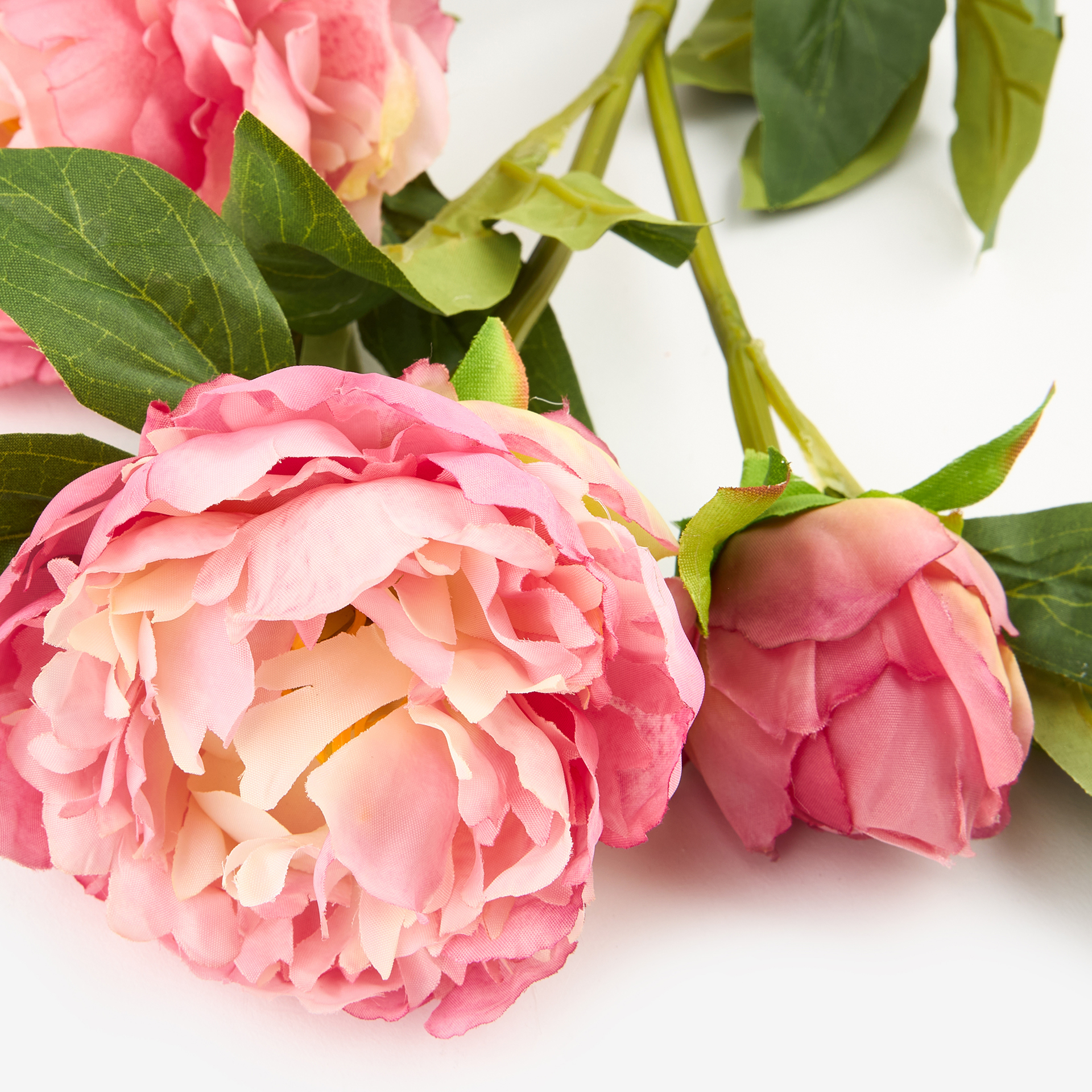 Flor artificial peonia rosa 72cm