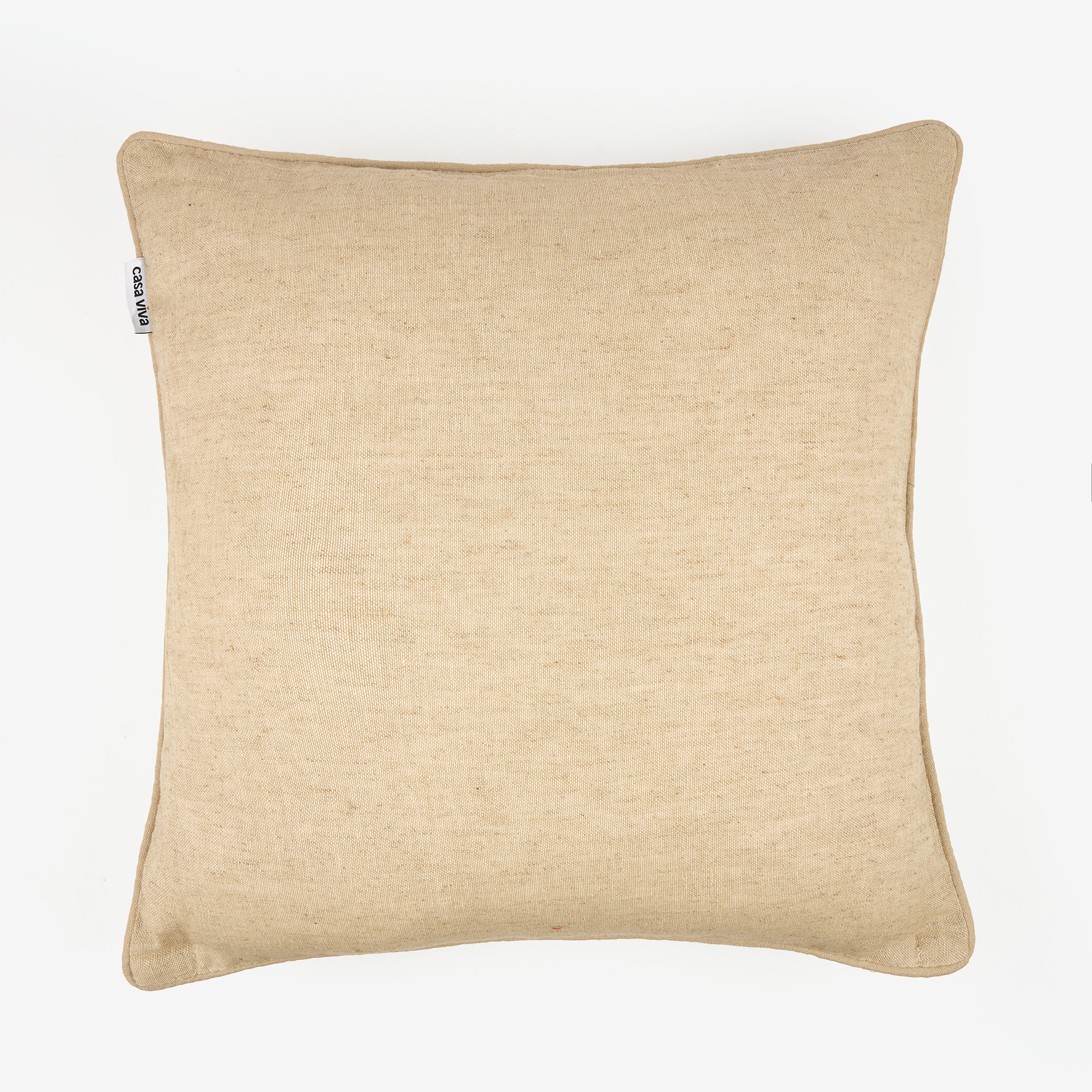 Funda de coj&iacute;n de lino beige 45x45cm