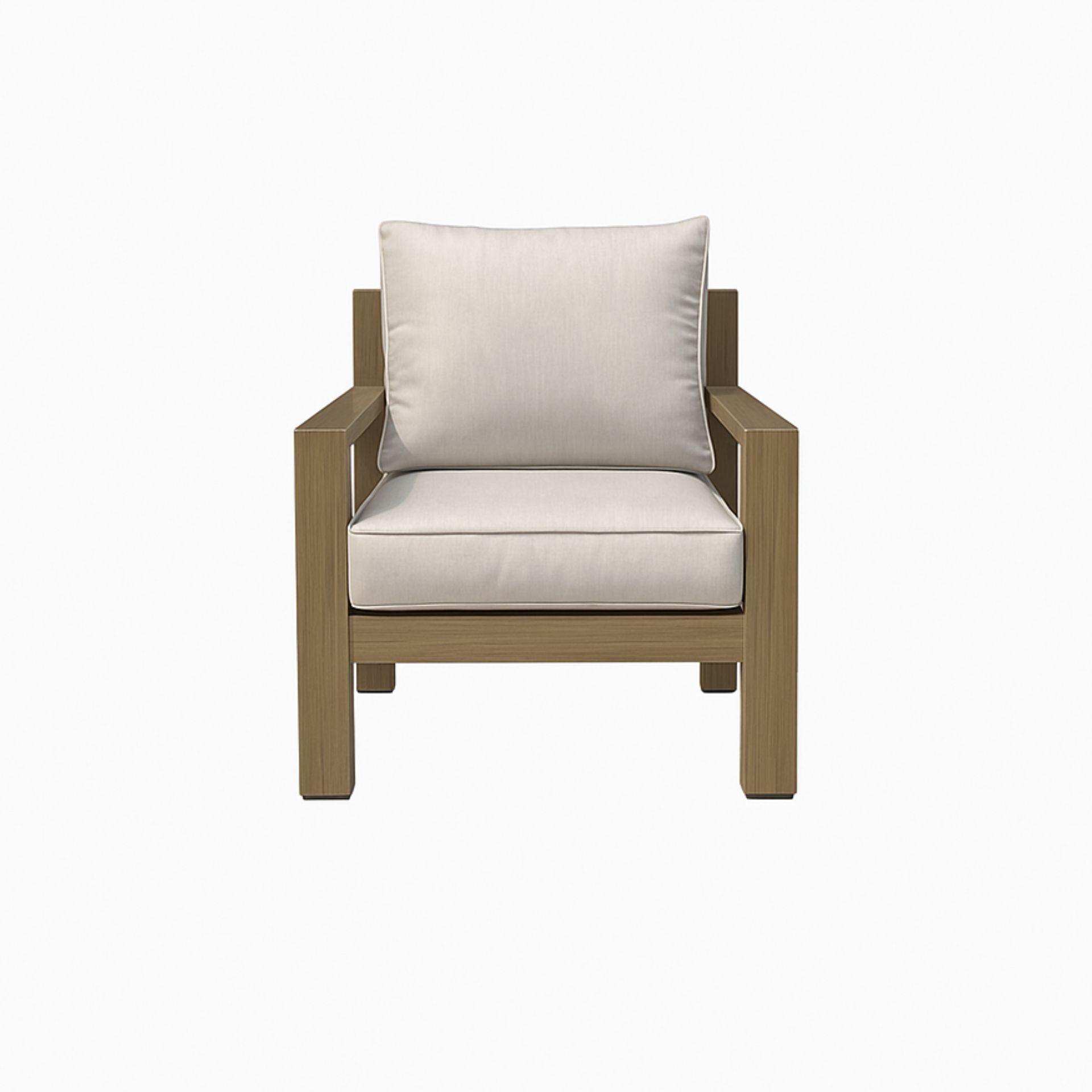 Butaca de jardín de aluminio efecto madera Durres 79x84x80cm