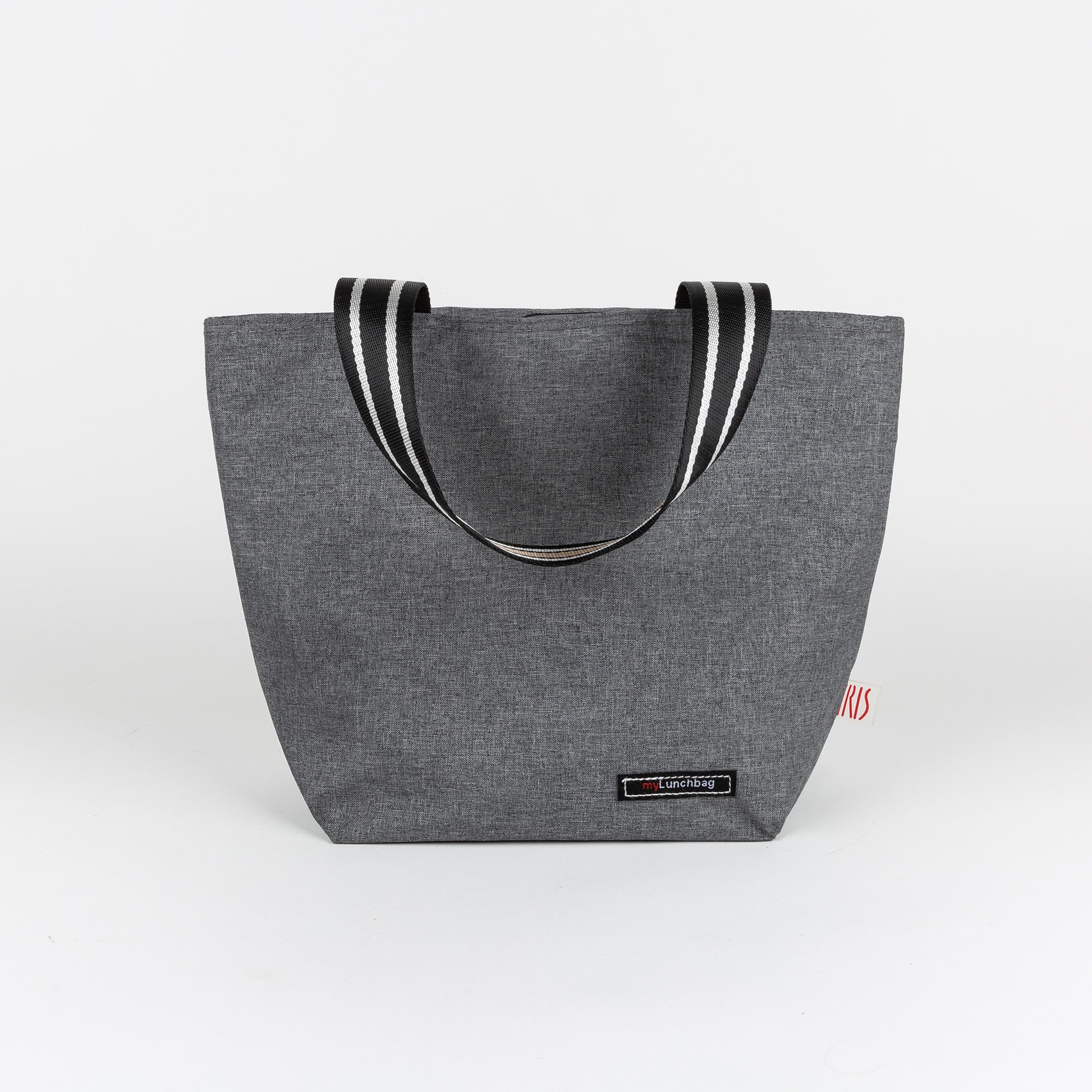 Bolsa gris jaspeada lunch bag 33x14x24cm