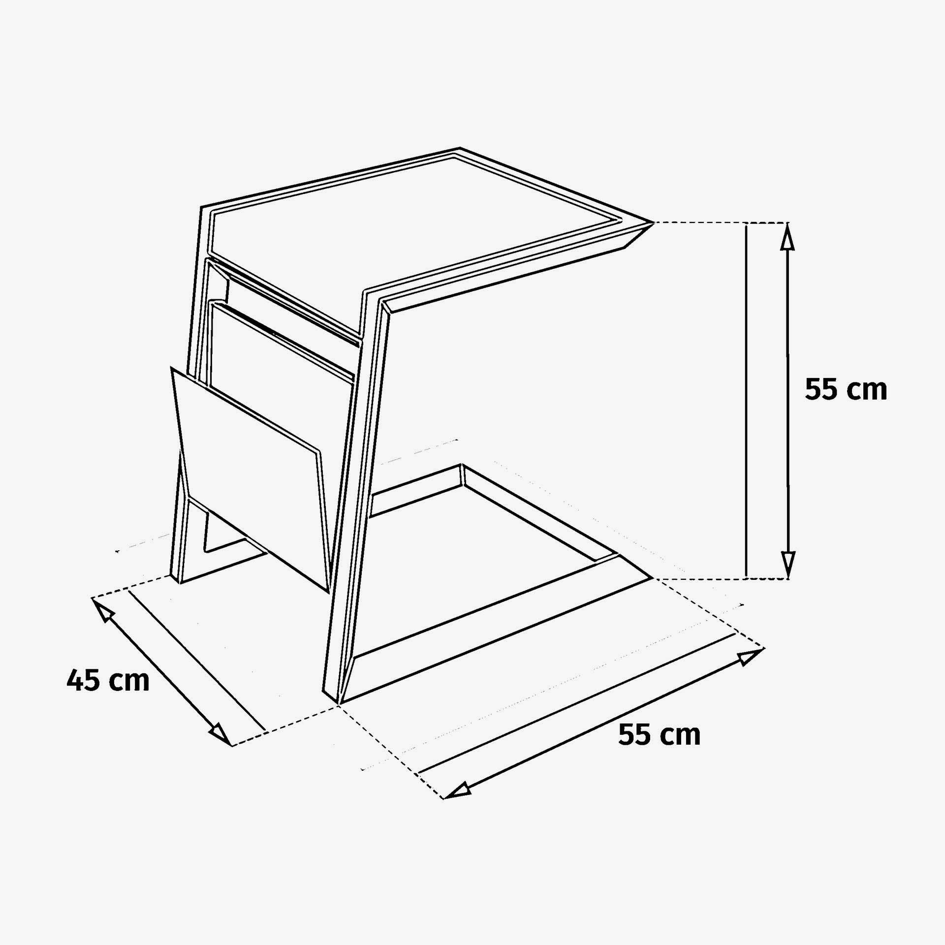 Mesa auxiliar de jard&iacute;n de aluminio crema Allira 45x55x55cm