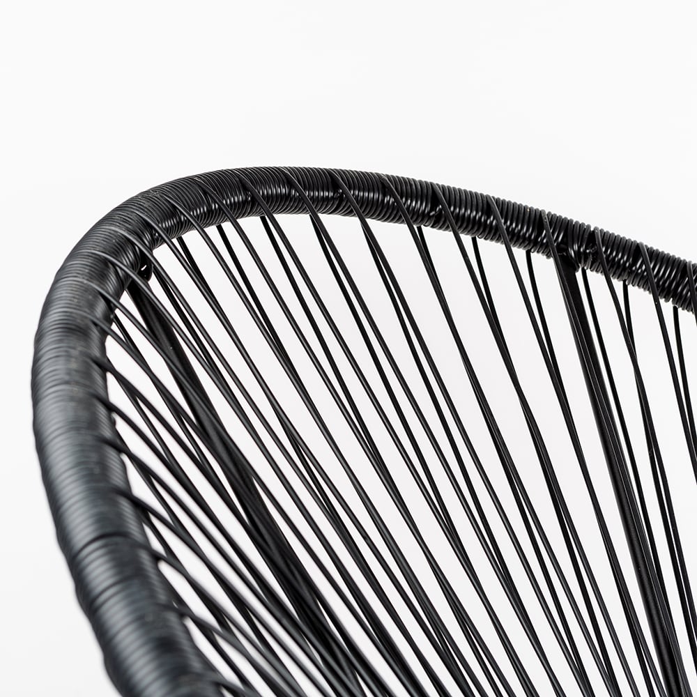 Silla de jard&iacute;n de metal negra Acapulco 50x71x94cm