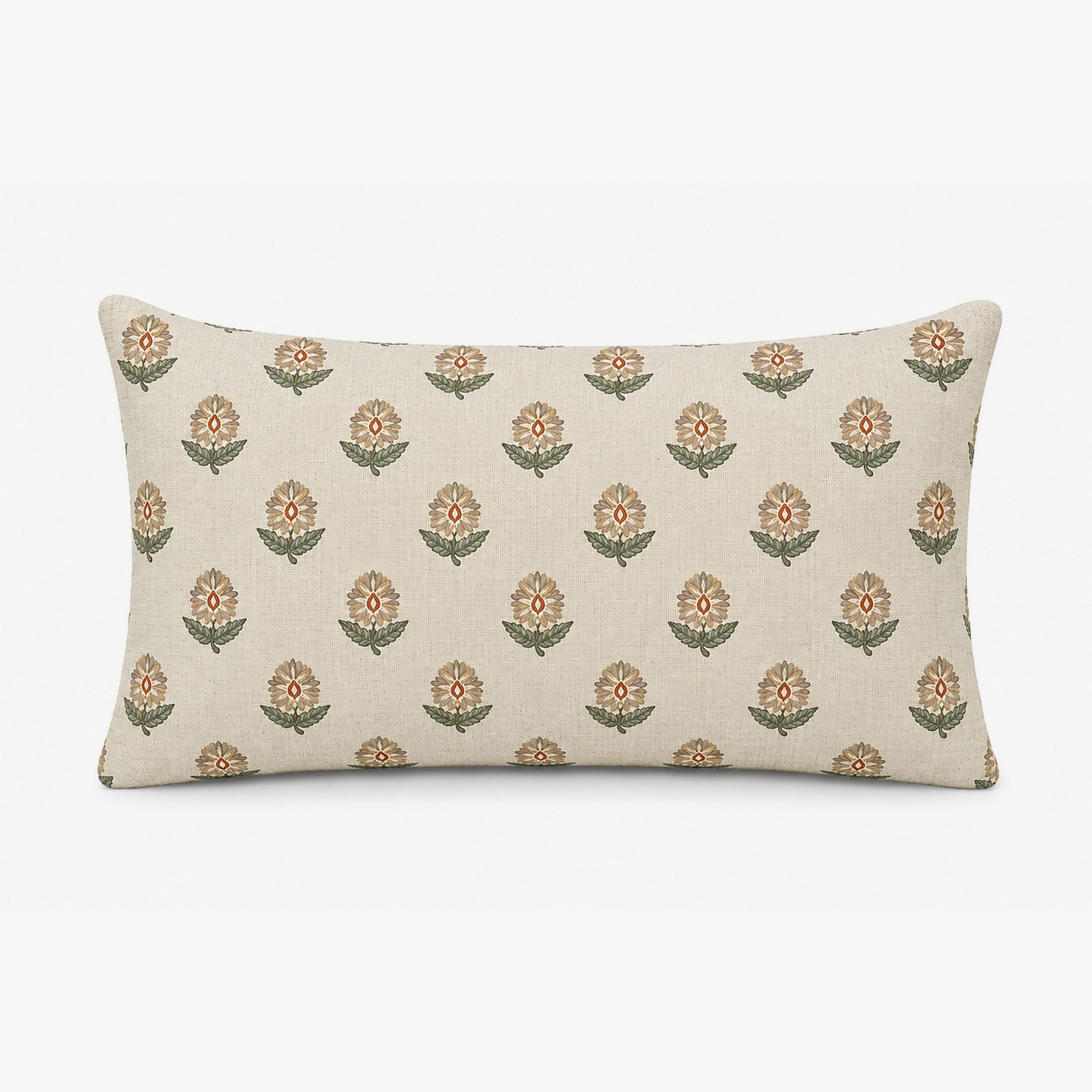 Funda de coj&iacute;n reversible beige de algod&oacute;n y poli&eacute;ster Sira 30x45cm