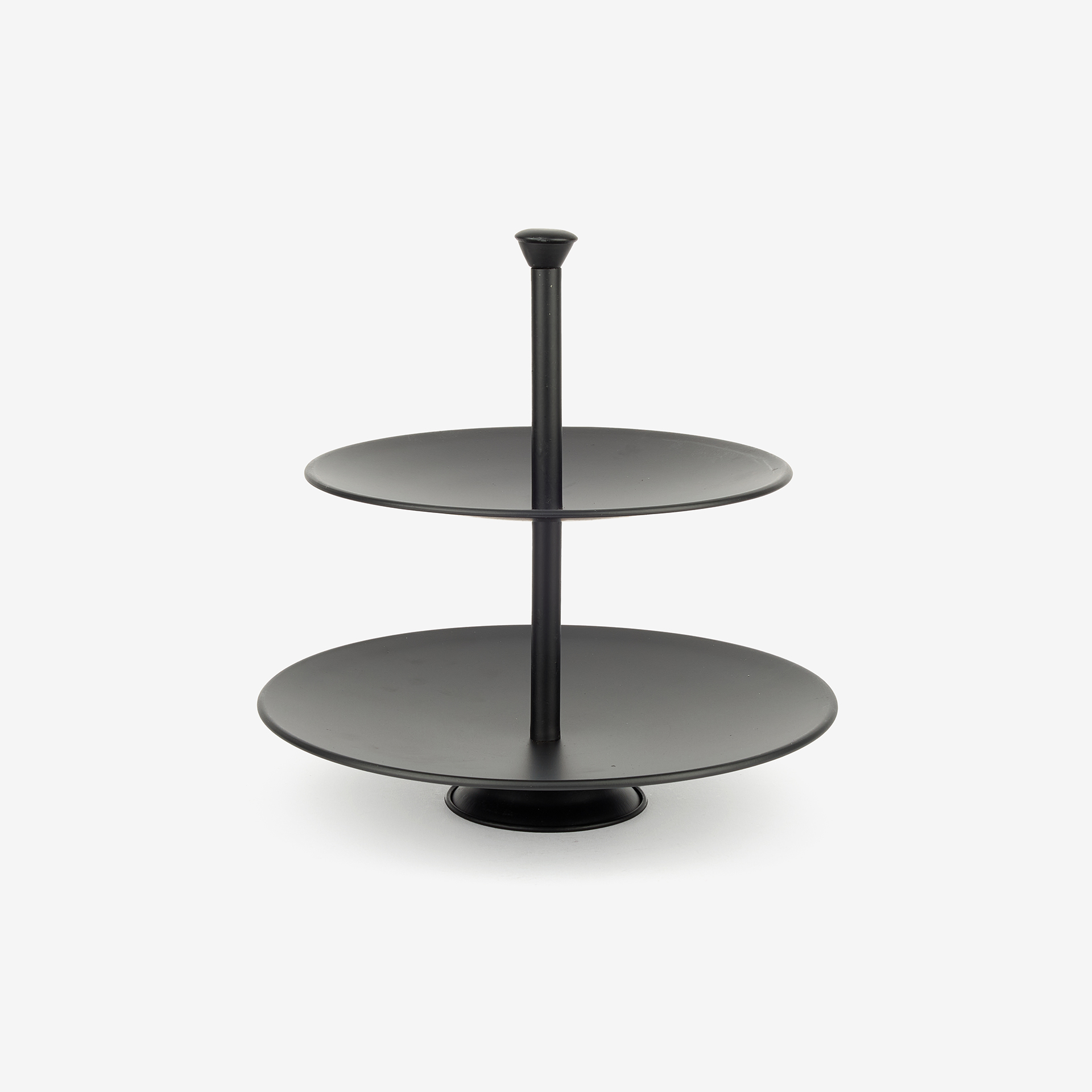 Expositor de porcelana de 2 pisos negro 30cm