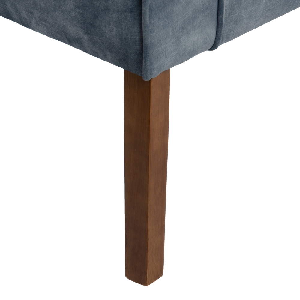 Butaca efecto velvet azul Seran 77x64x88cm