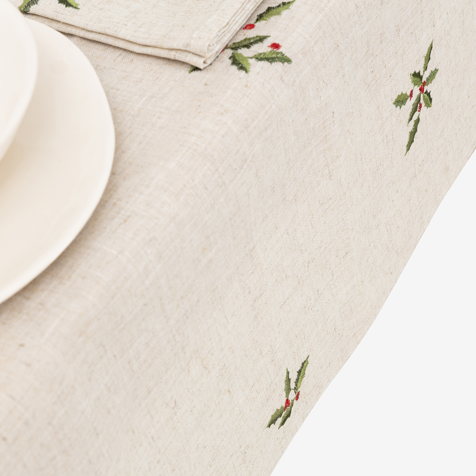 Mantel de lino beige Acebo 150x300cm