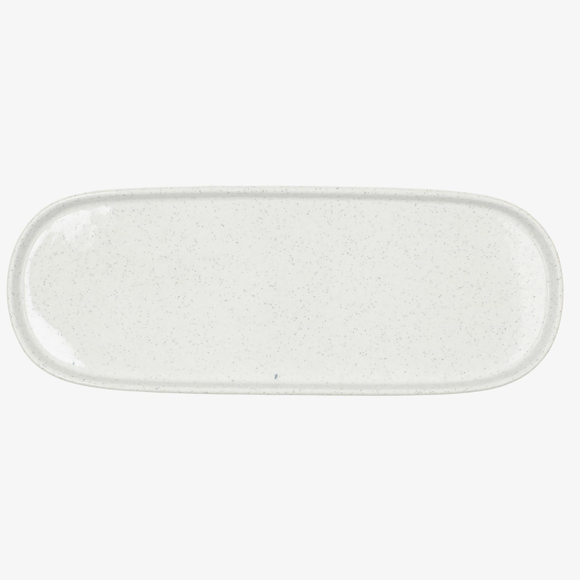 Bandeja moteada de cer&aacute;mica blanca Orizon 30cm