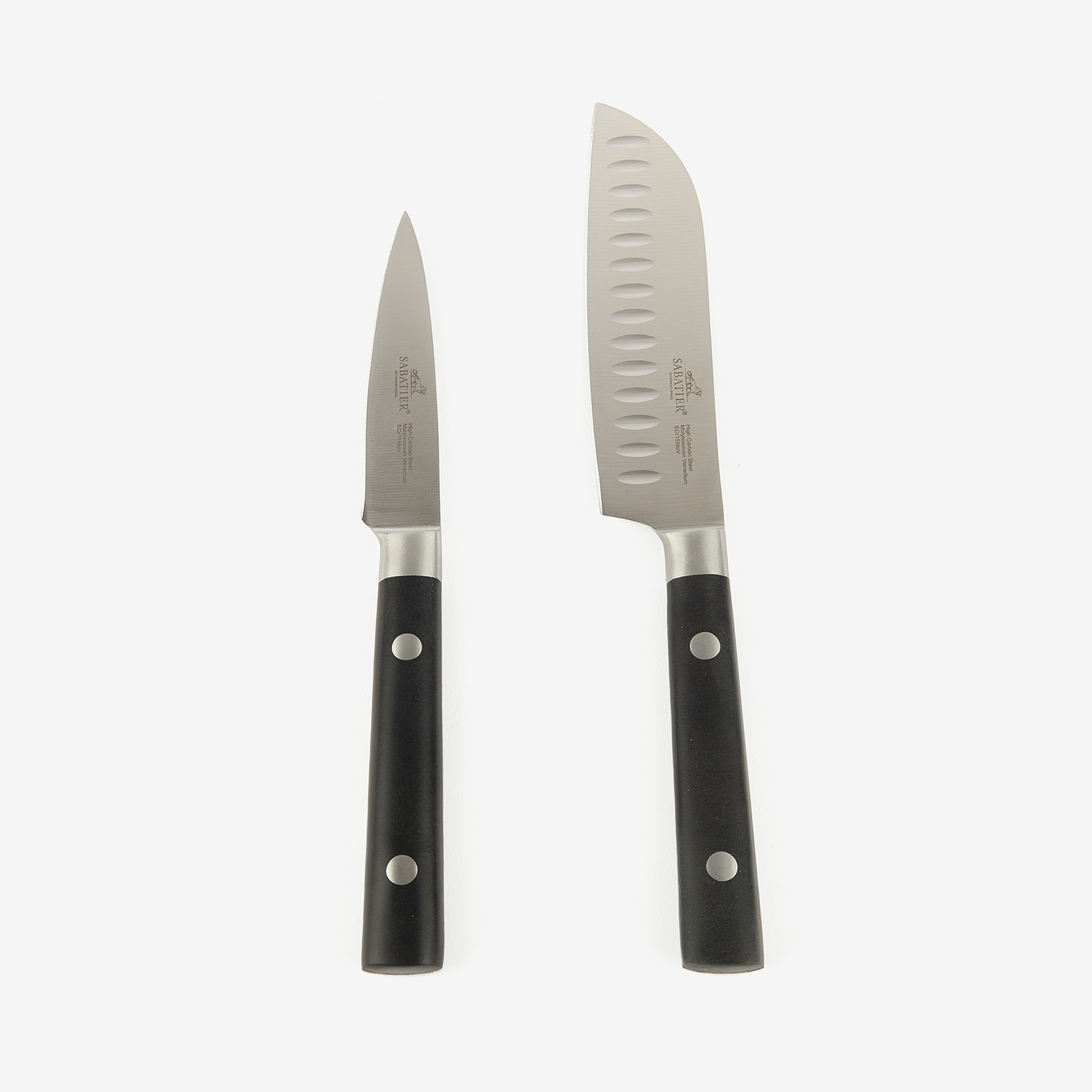 Set de 2 cuchillos de cocina de acero inoxidable 9/12cm