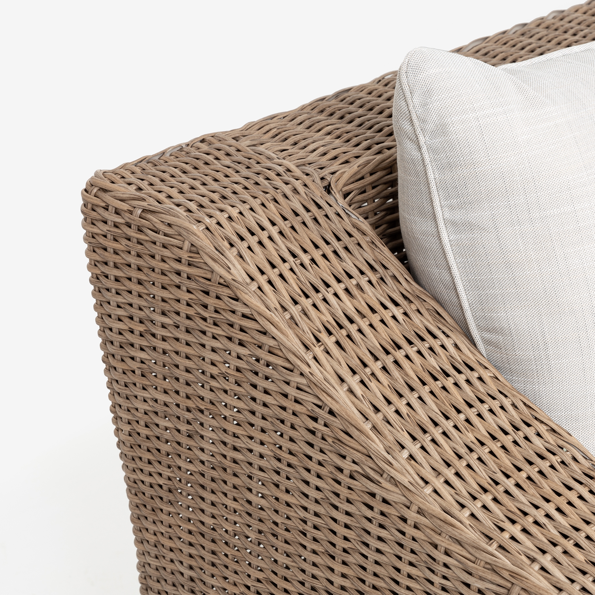 Set de jard&iacute;n de 4 piezas de rat&aacute;n sint&eacute;tico beige Zanz&iacute;bar