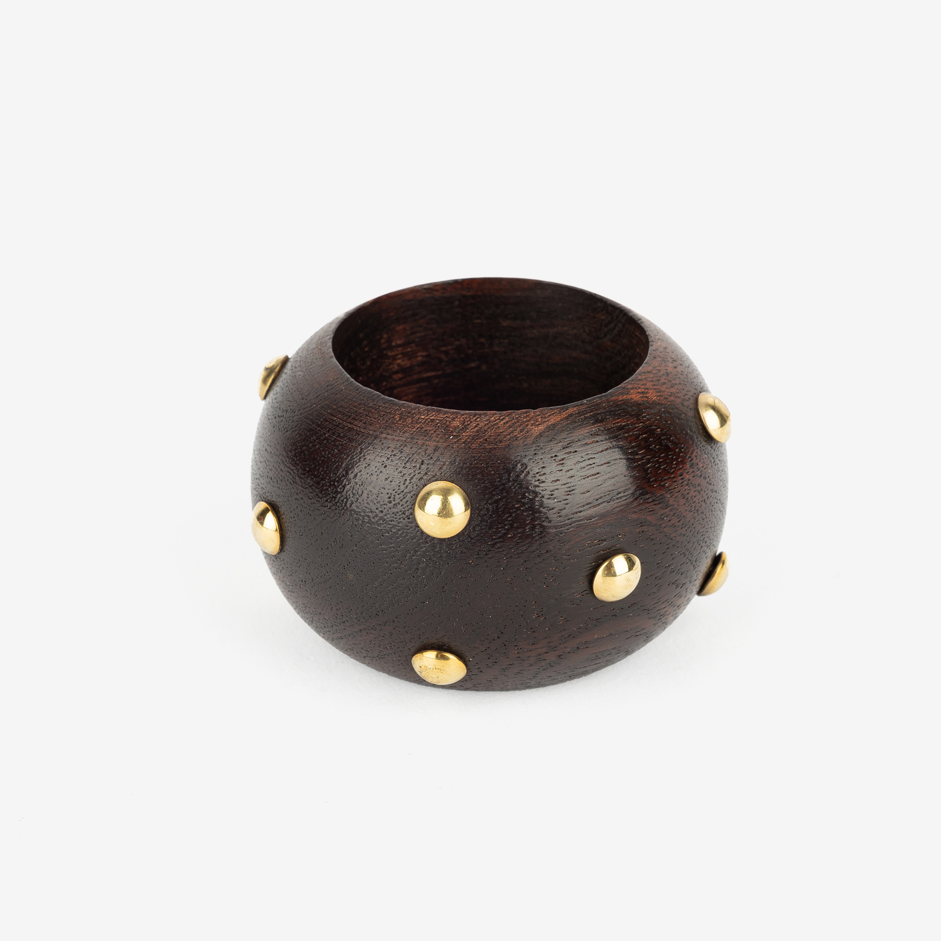 Set de 4 servilleteros negro y dorado &Oslash;5cm