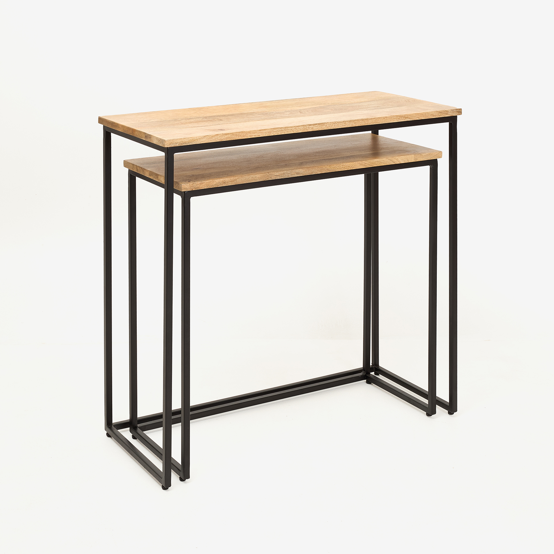 Set de 2 consolas de madera de mango Boston