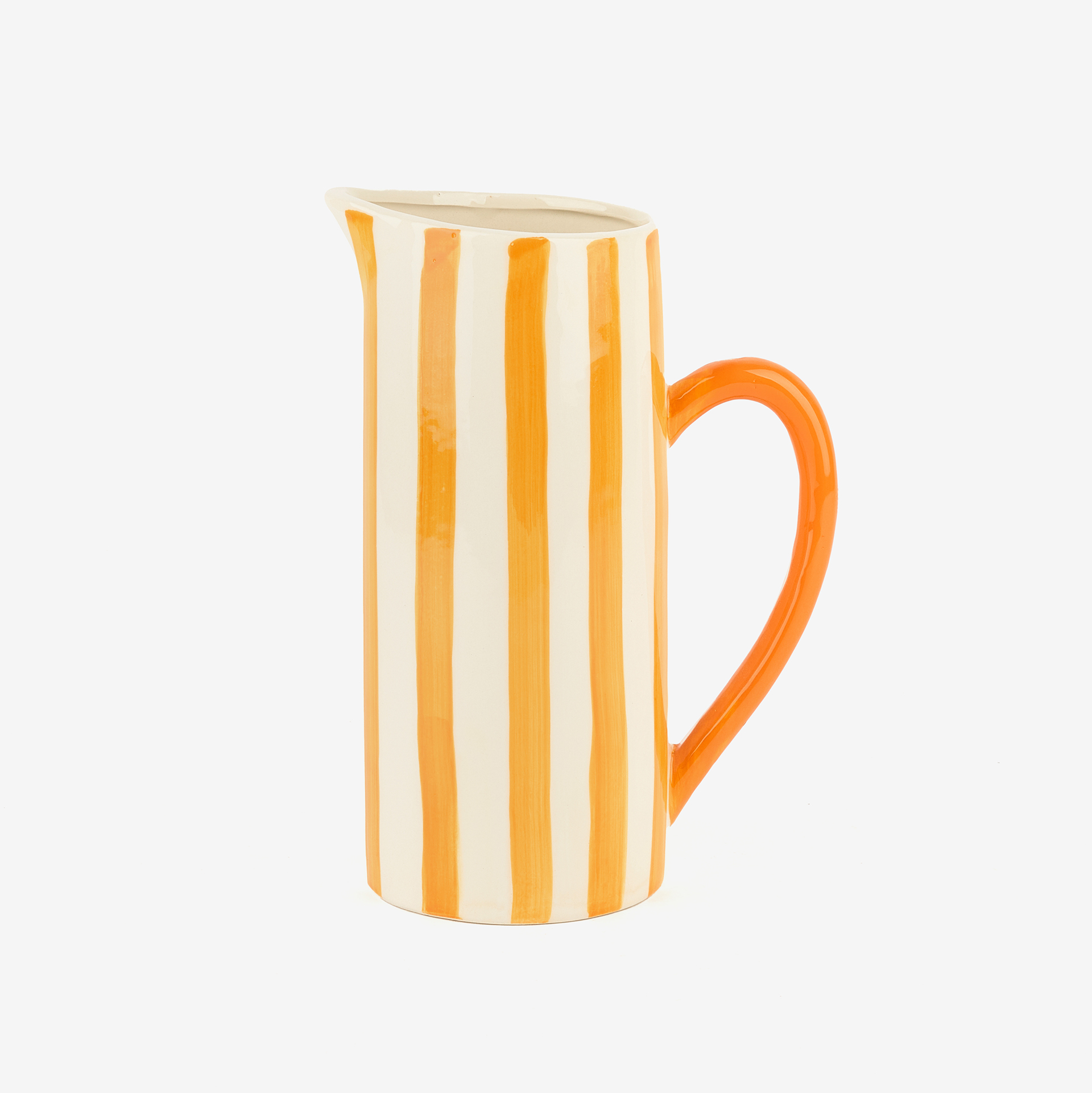 Jarra de cerámica con rayas amarillas 10x17x23cm