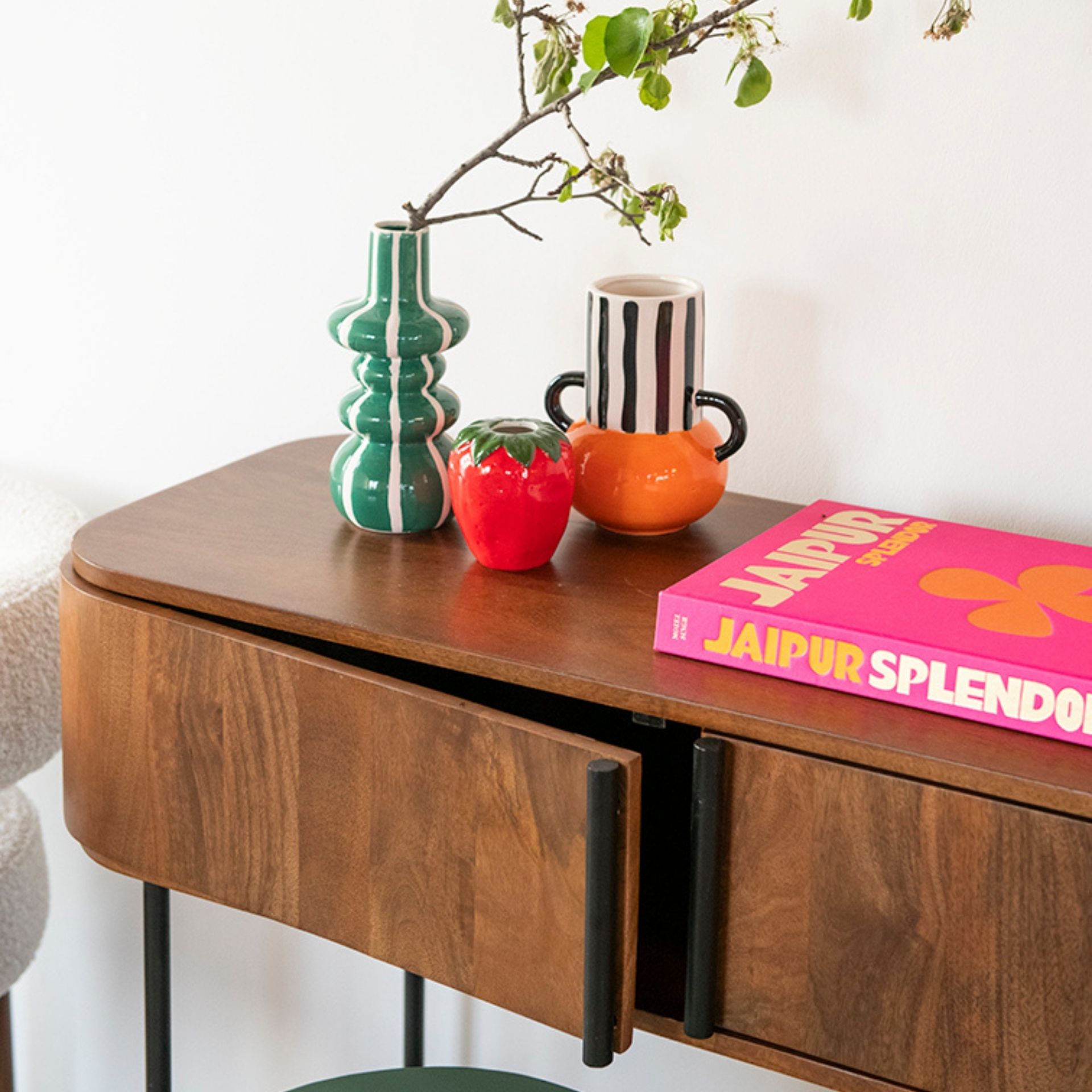 Consola de madera de mango Hulta 110x40x80cm