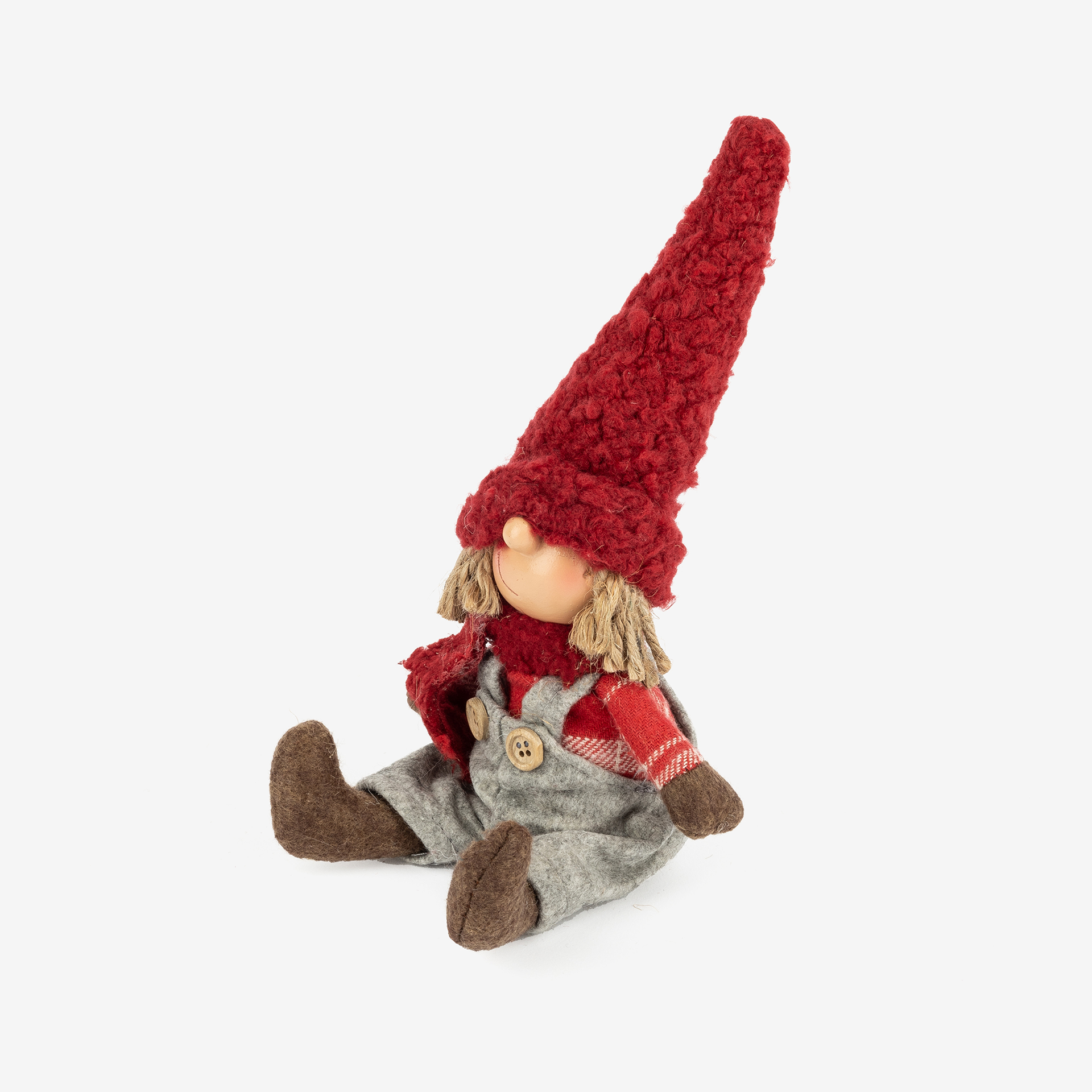 Figura decorativa Muñeco sentado con gorro 28cm