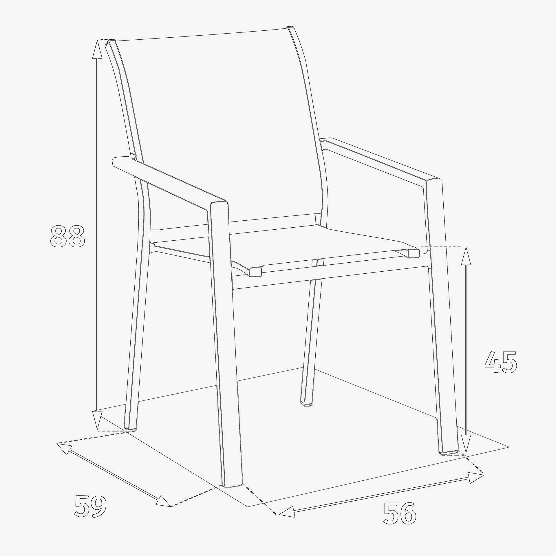 Silla de jard&iacute;n apilable de aluminio blanca Essor 56x63x88cm