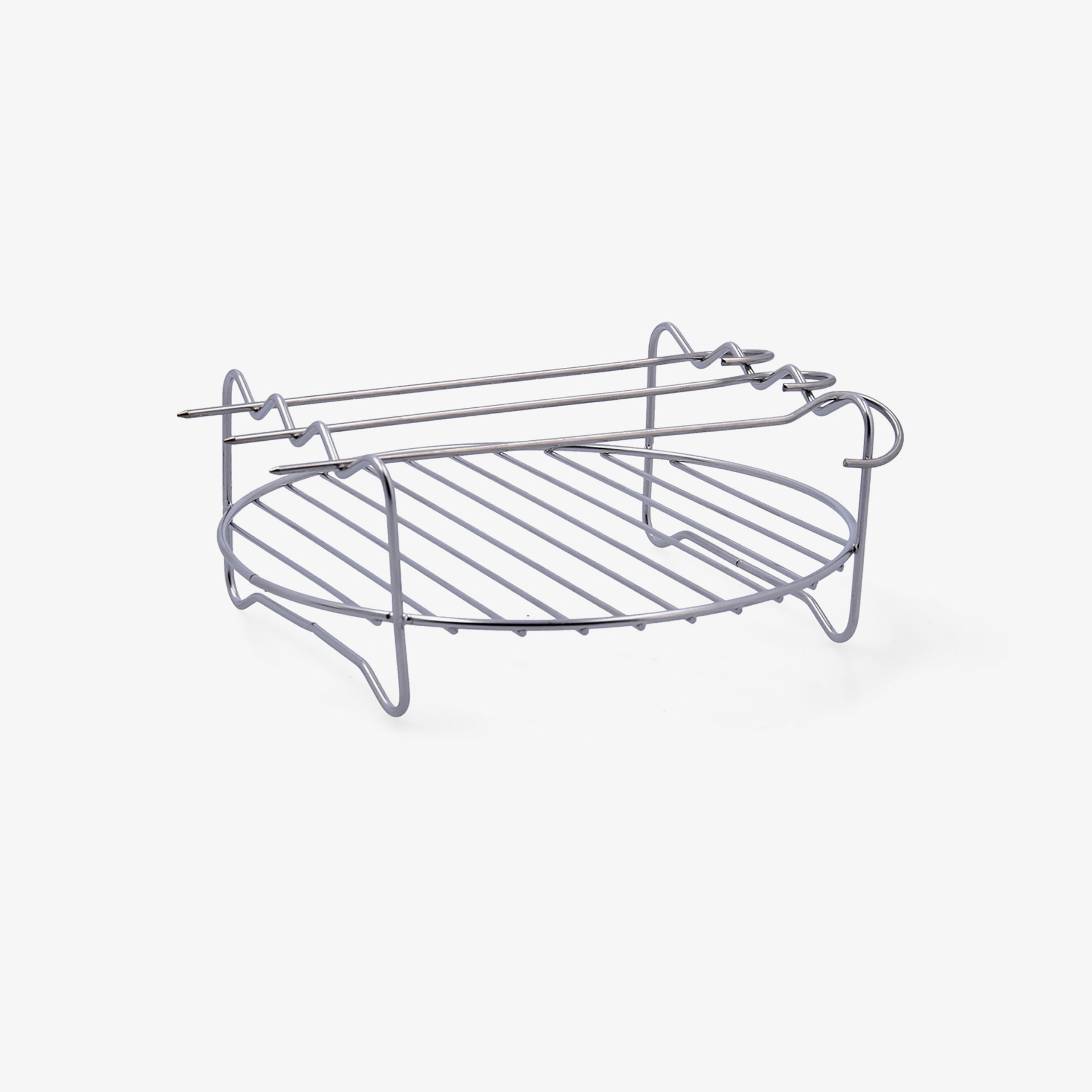 Grill con 3 pinchos de acero inoxidable Natural 17x17x7,2cm