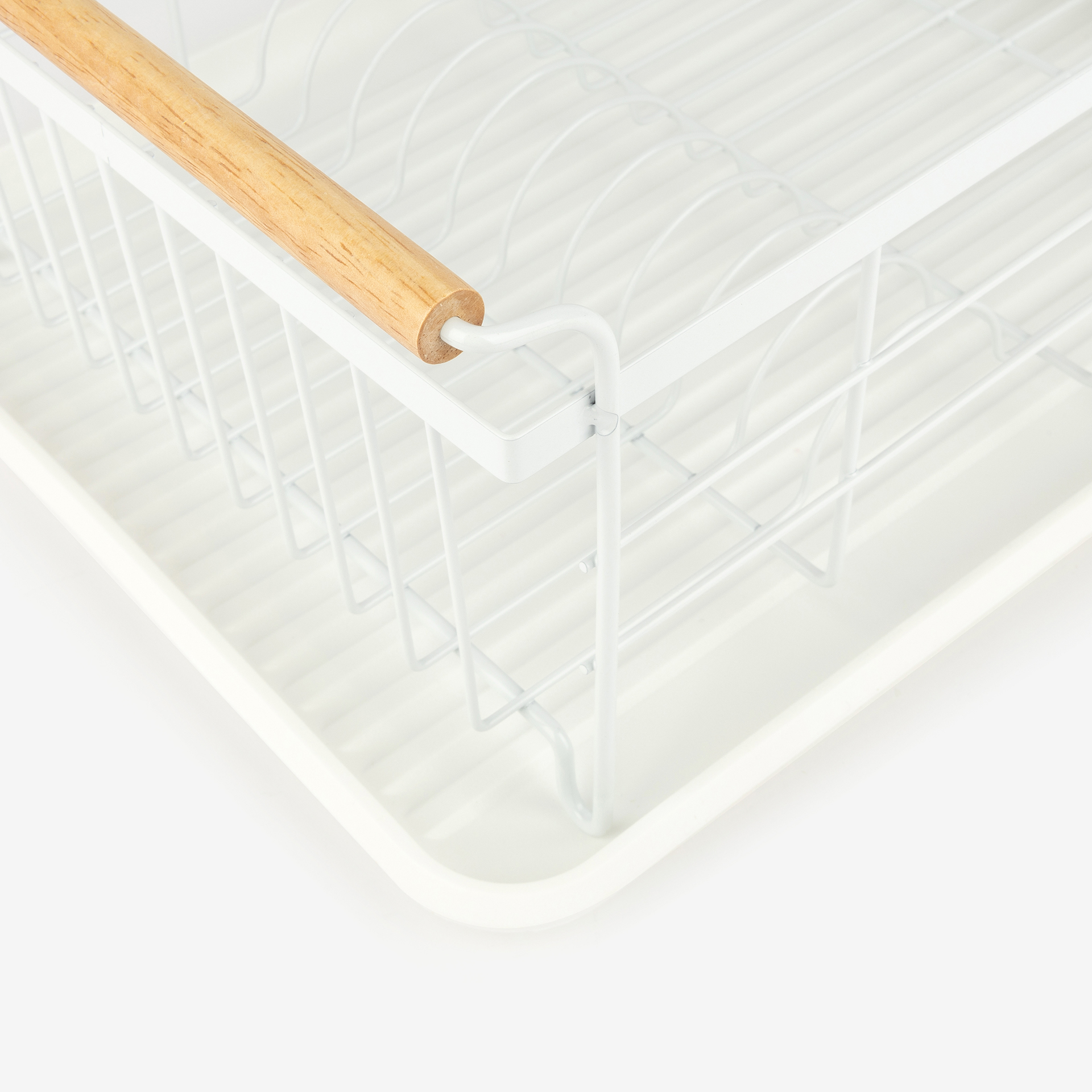 Escurreplatos de acero blanco 43x32x19cm