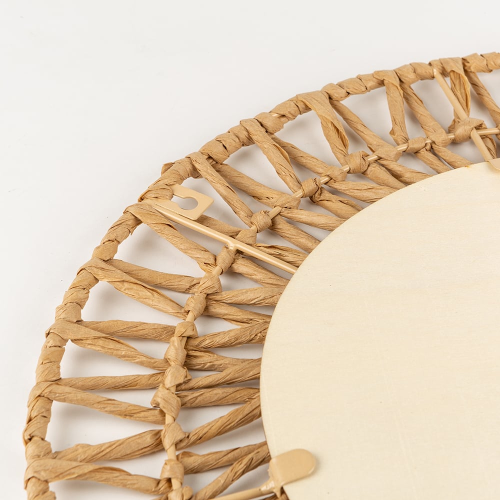 Espejo de pared redondo de fibra natural &Oslash;60cm