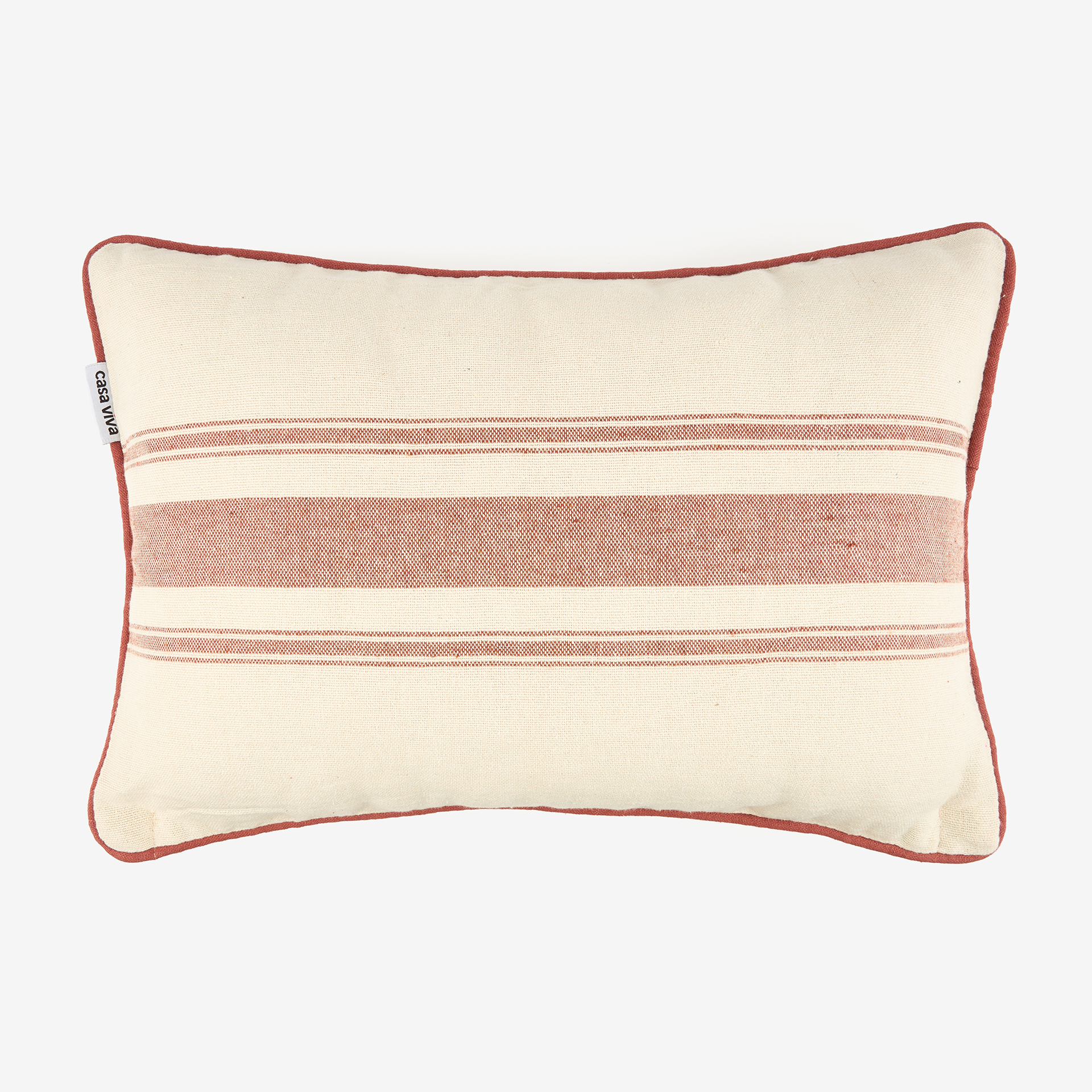 Funda de coj&iacute;n de algod&oacute;n rayas cobre Niza 30x45cm