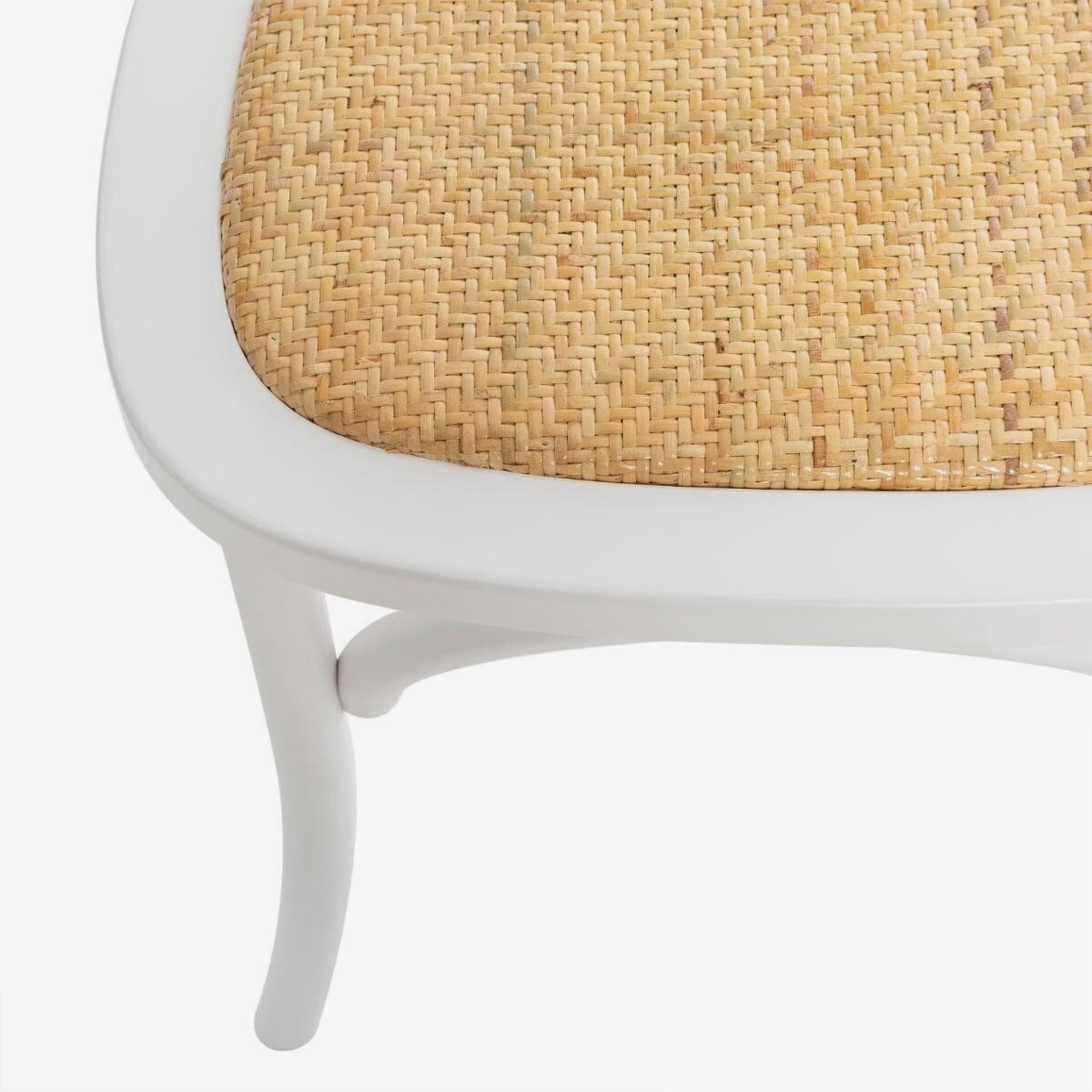 Silla de comedor blanca de haya Antique 48x52cm