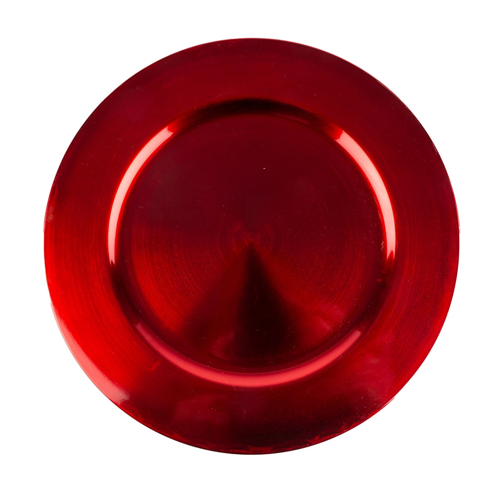 Bajo plato de pl&aacute;stico rojo &Oslash;33cm