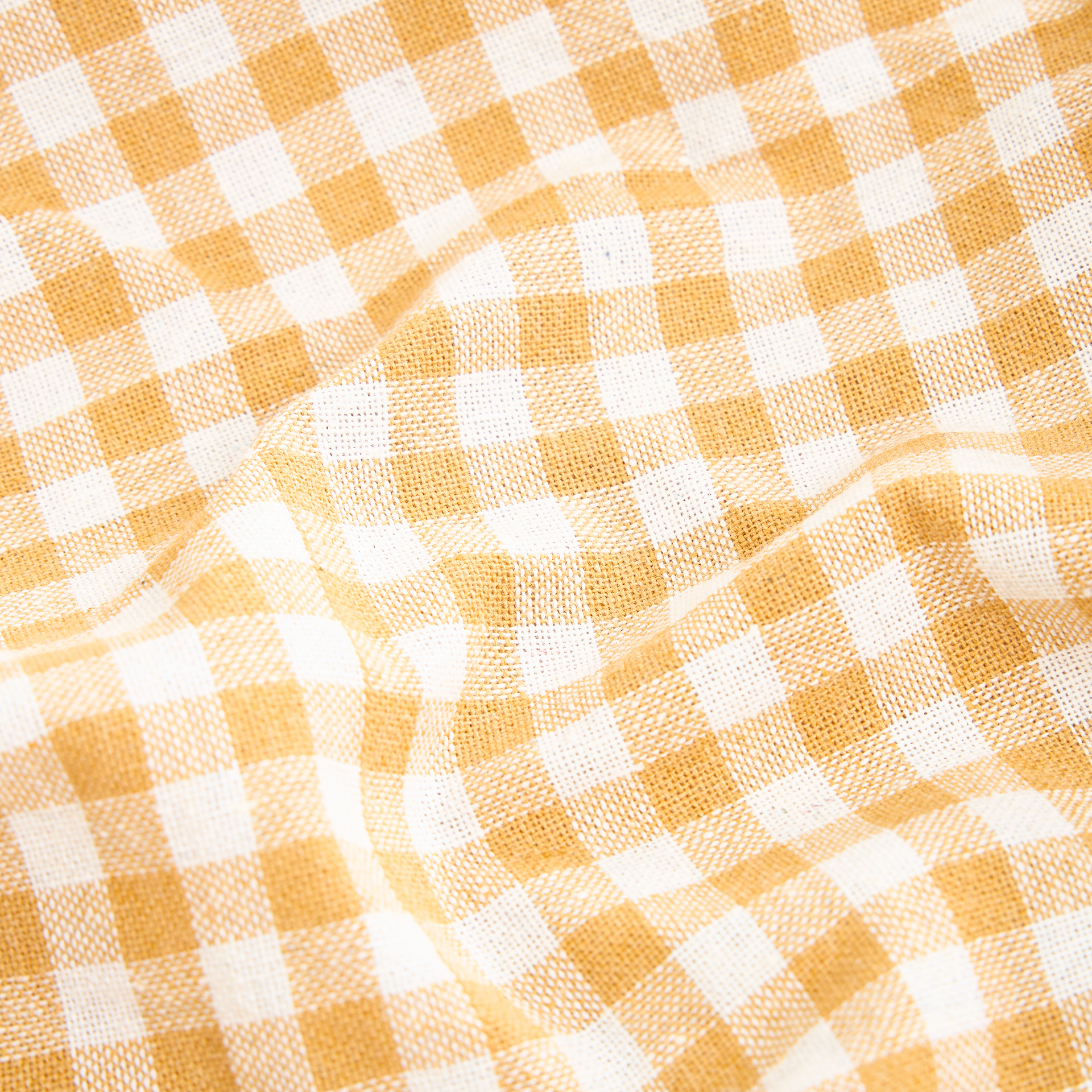 Mantel de algodón Vichy mostaza 140x140cm