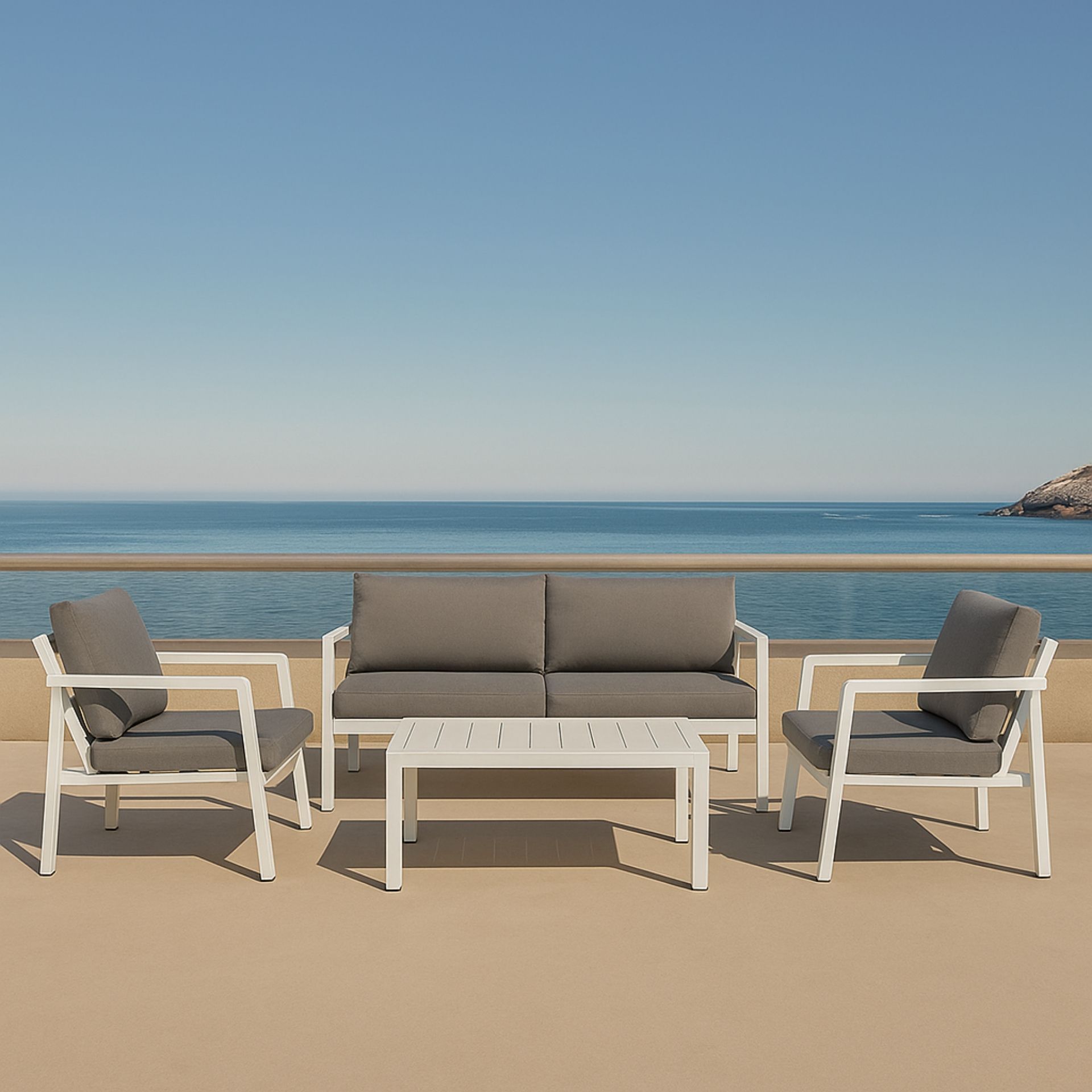 Set de jard&iacute;n de 4 piezas de aluminio Sicilia