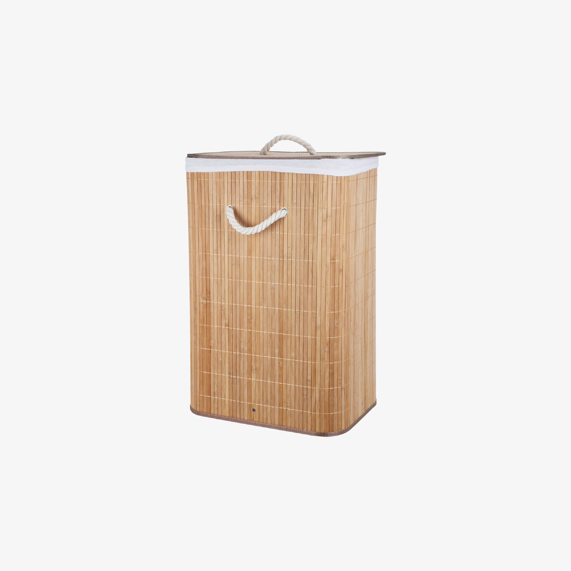 Cesta para ropa de bambú con tela Lin